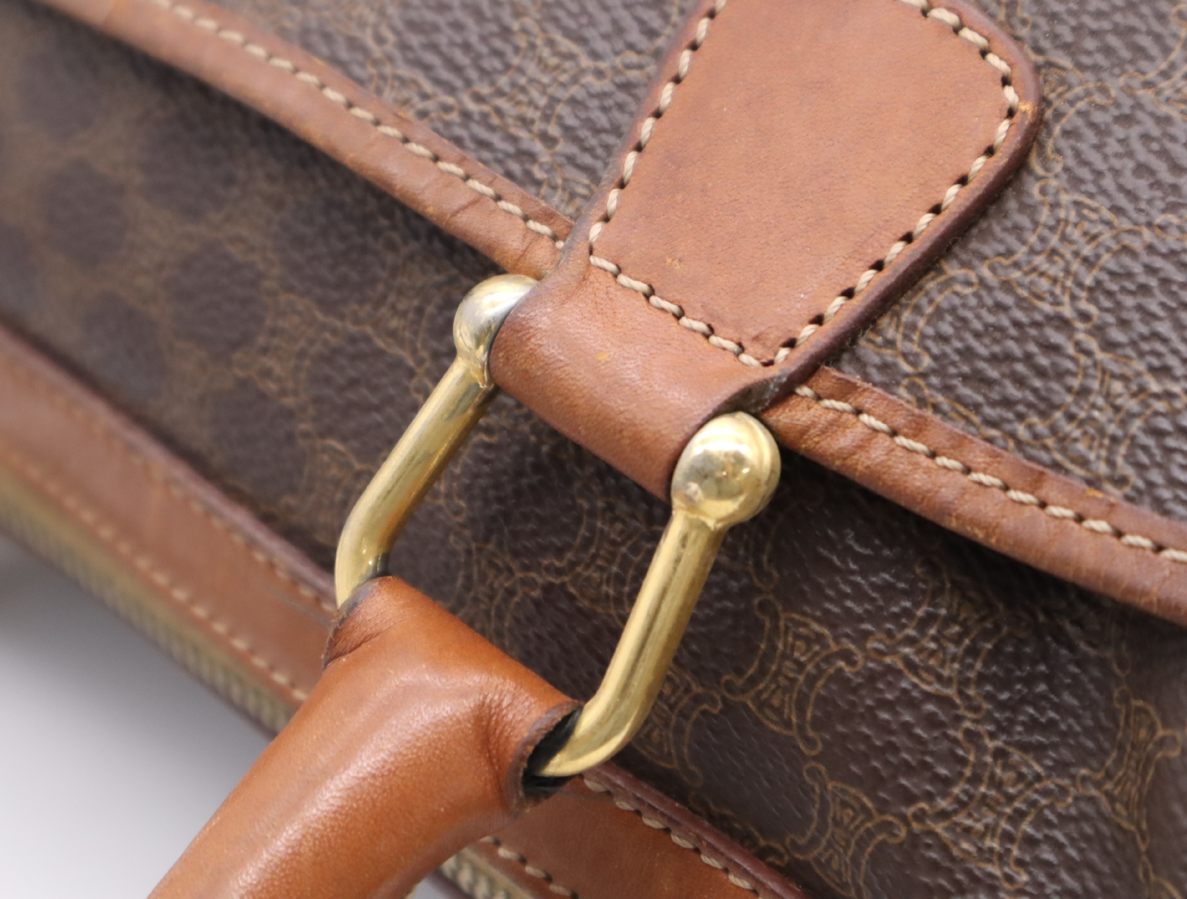 PVC x Leather Macadam Handbag, Brown/Light Brown, Gold Hardware — view 10