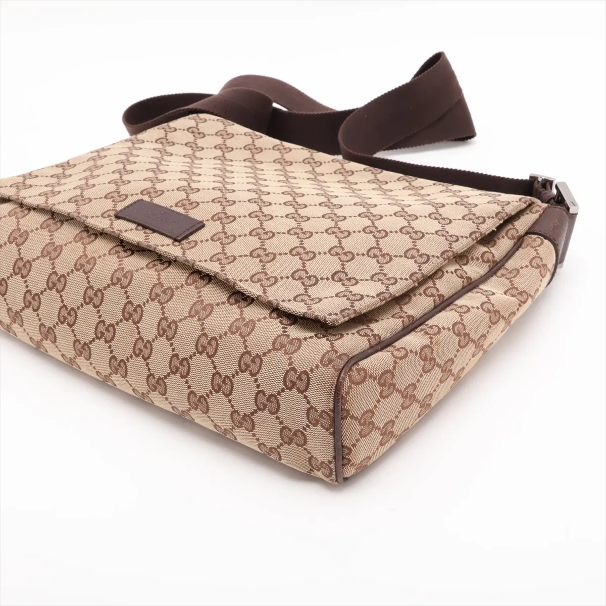 GG Canvas x Leather Shoulder Bag Brown 146236 — view 3