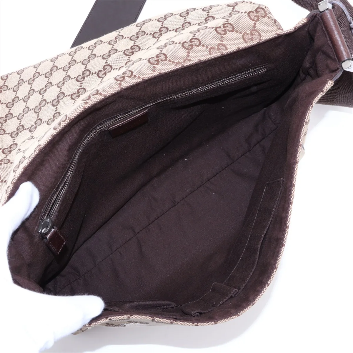 GG Canvas x Leather Shoulder Bag Brown 146236 — view 6