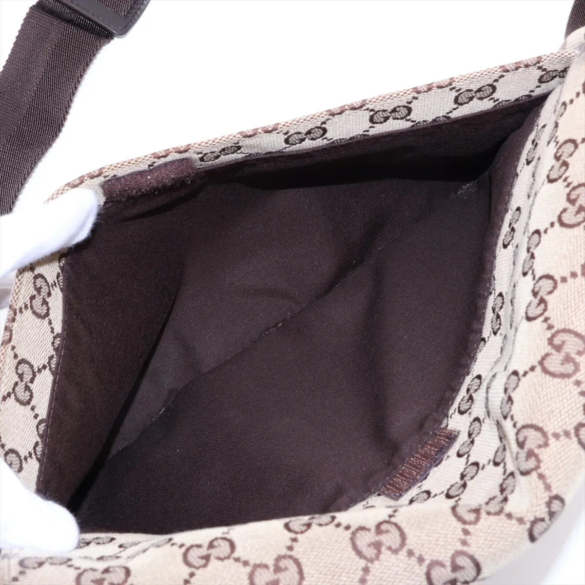 GG Canvas x Leather Shoulder Bag Brown 146236 — view 9