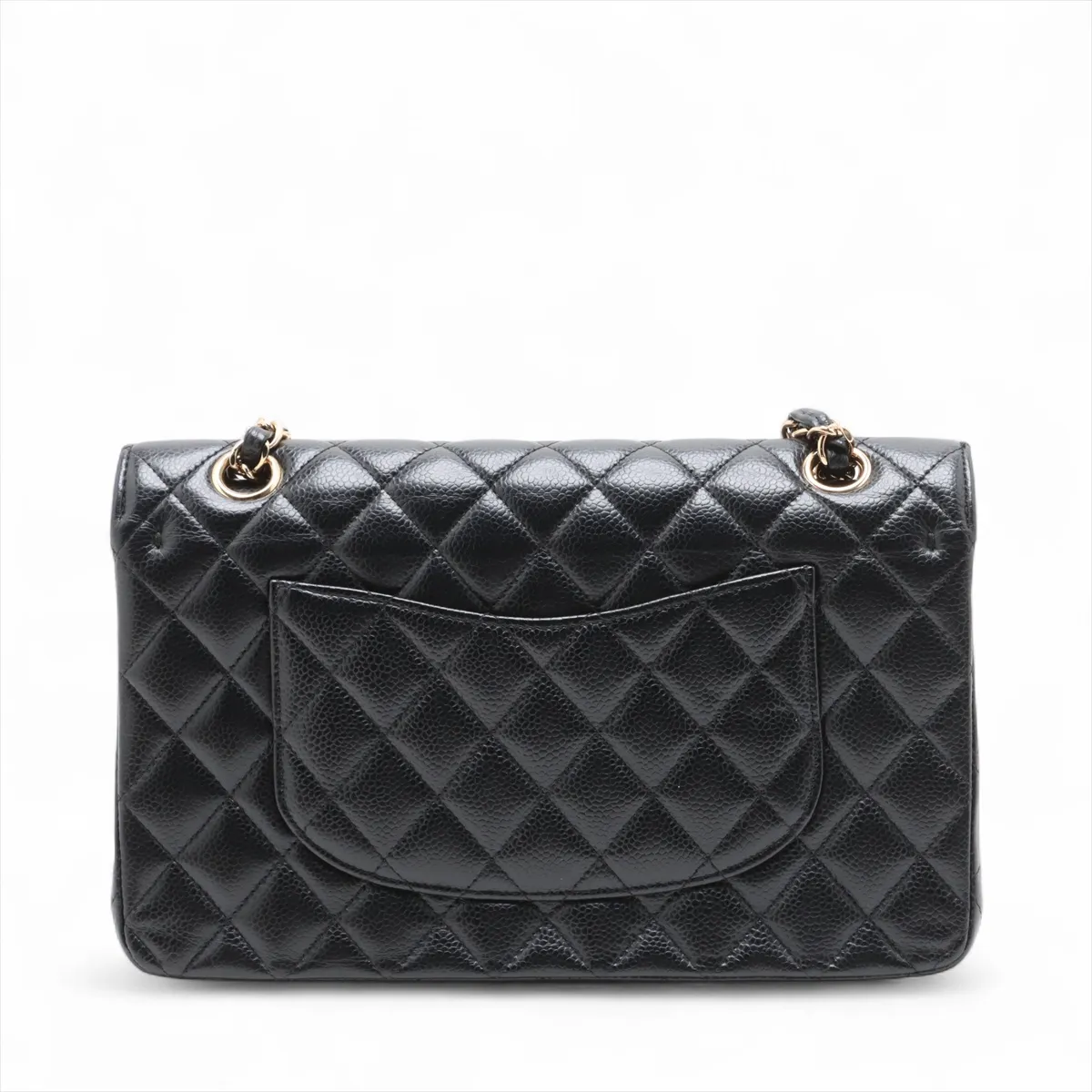 [Individually packaged] Chanel Matelassé 25 Caviar Skin Double Flap Double Chain Bag, Black with Gold Hardware, 19682686, Serial Number 19-series, A01112 — view 2