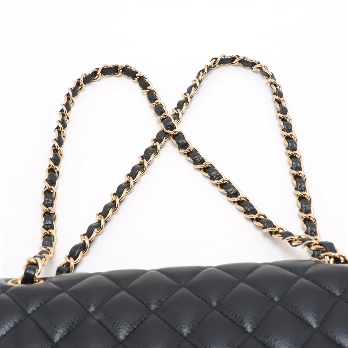 [Individually packaged] Chanel Matelassé 25 Caviar Skin Double Flap Double Chain Bag, Black with Gold Hardware, 19682686, Serial Number 19-series, A01112 — view 6