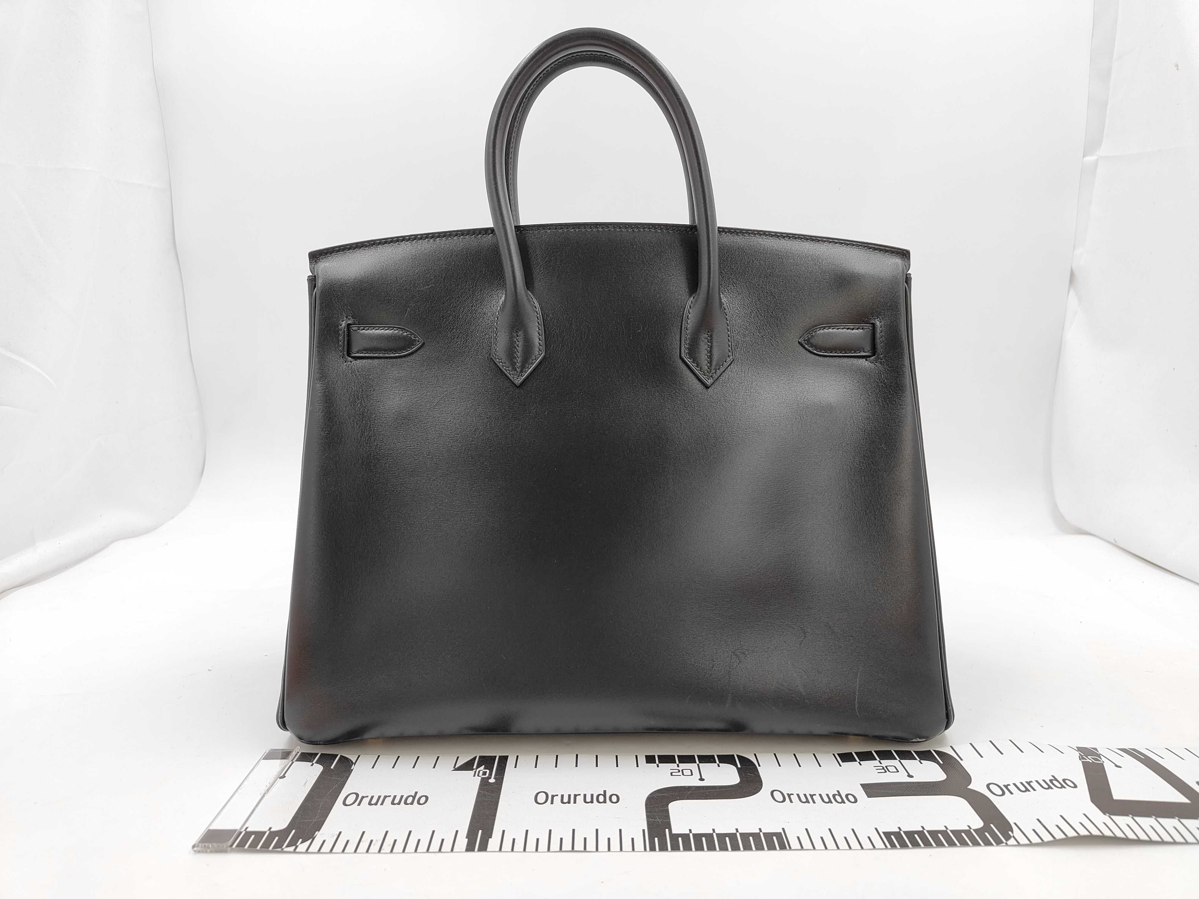 Birkin 35 Box Calf Black Gold Hardware F Handbag — view 2