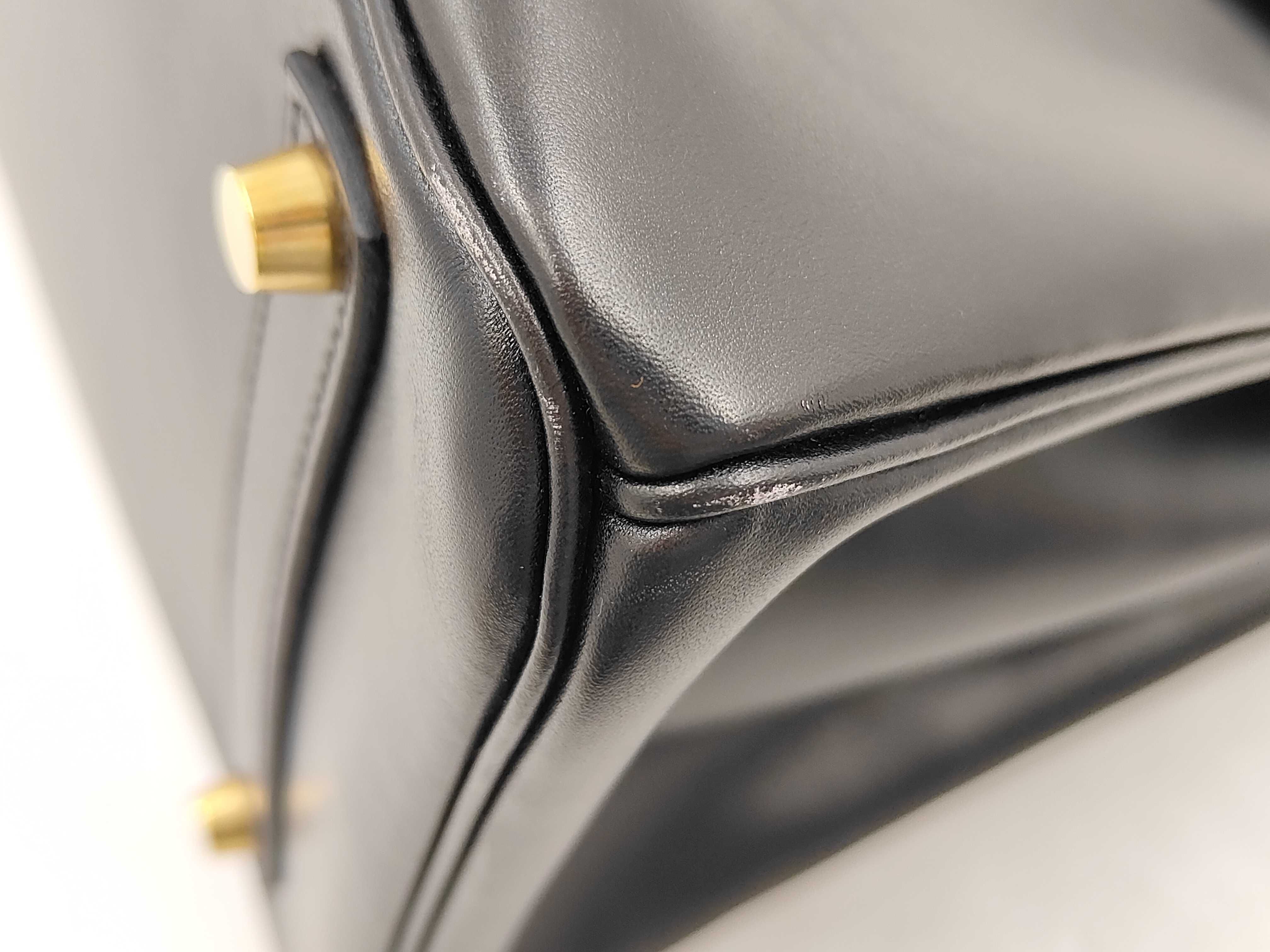 Birkin 35 Box Calf Black Gold Hardware F Handbag — view 7
