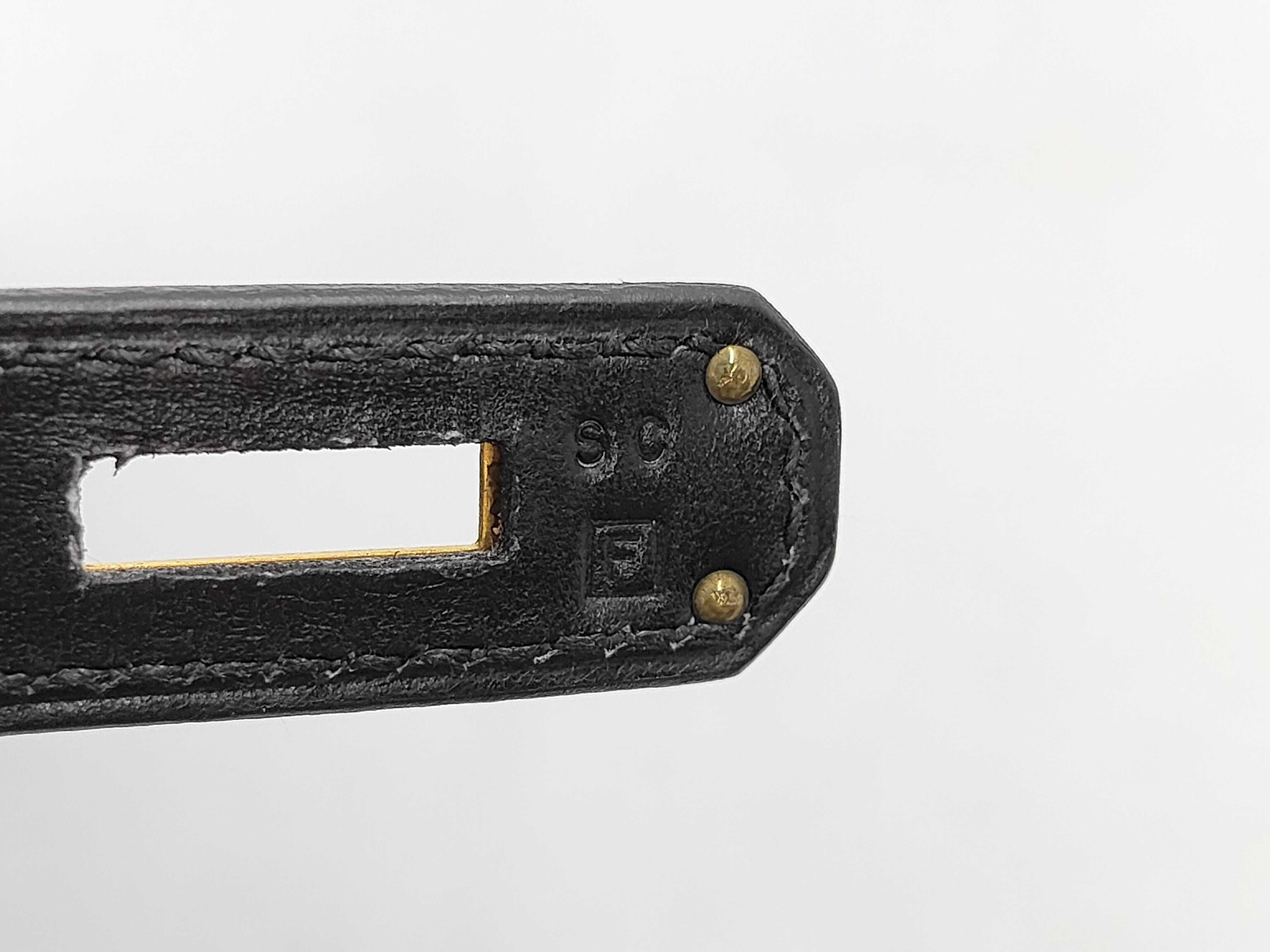 Birkin 35 Box Calf Black Gold Hardware F Handbag — view 8