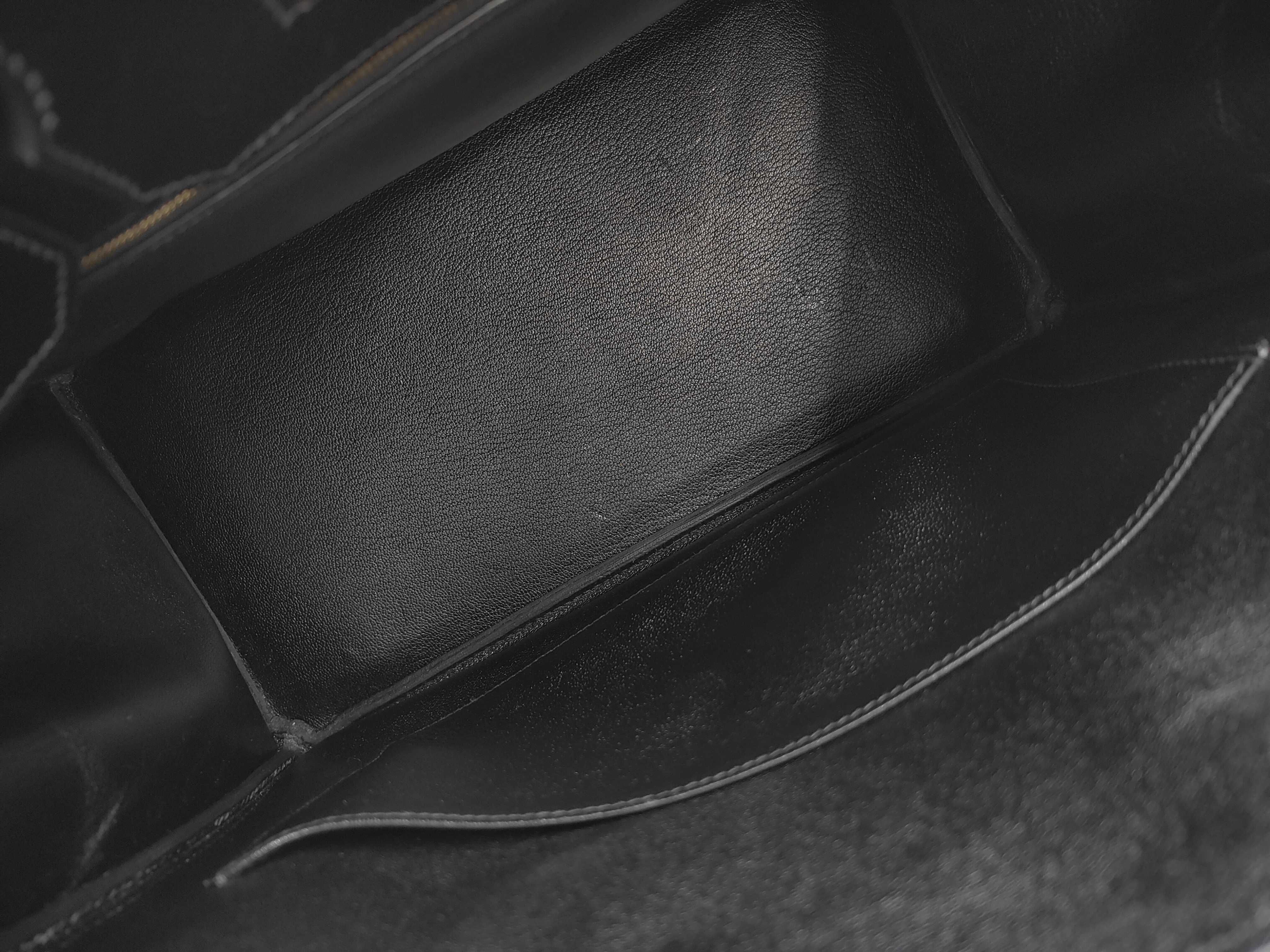 Birkin 35 Box Calf Black Gold Hardware F Handbag — view 9