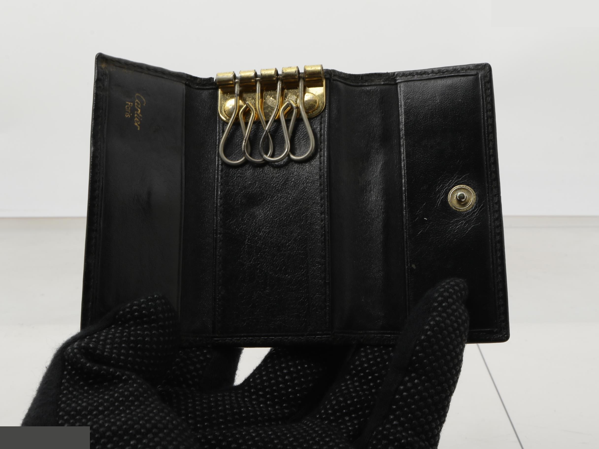 Pasha Key Case, Leather, Black — view 4
