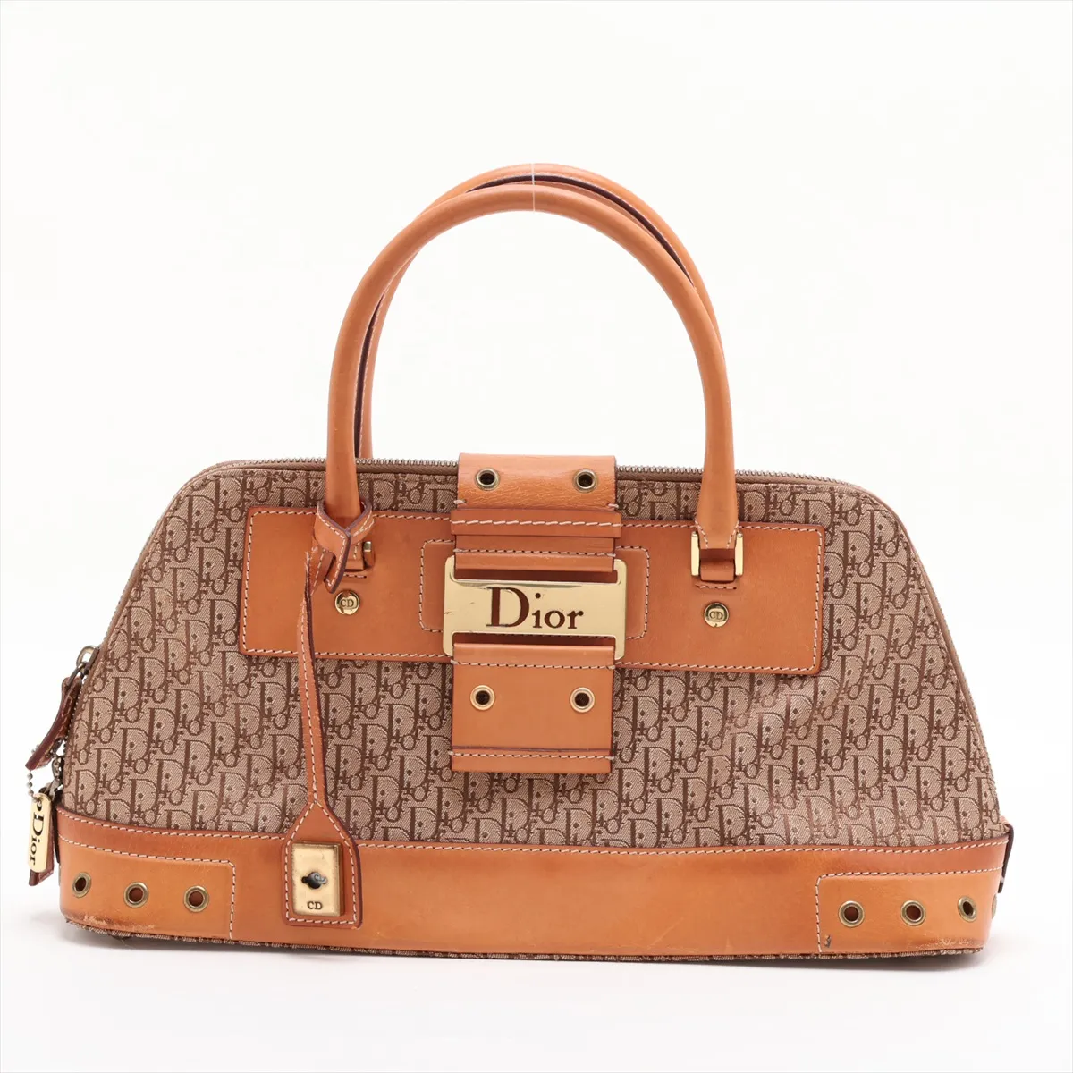 Street Chic Canvas x Leather Handbag, Brown