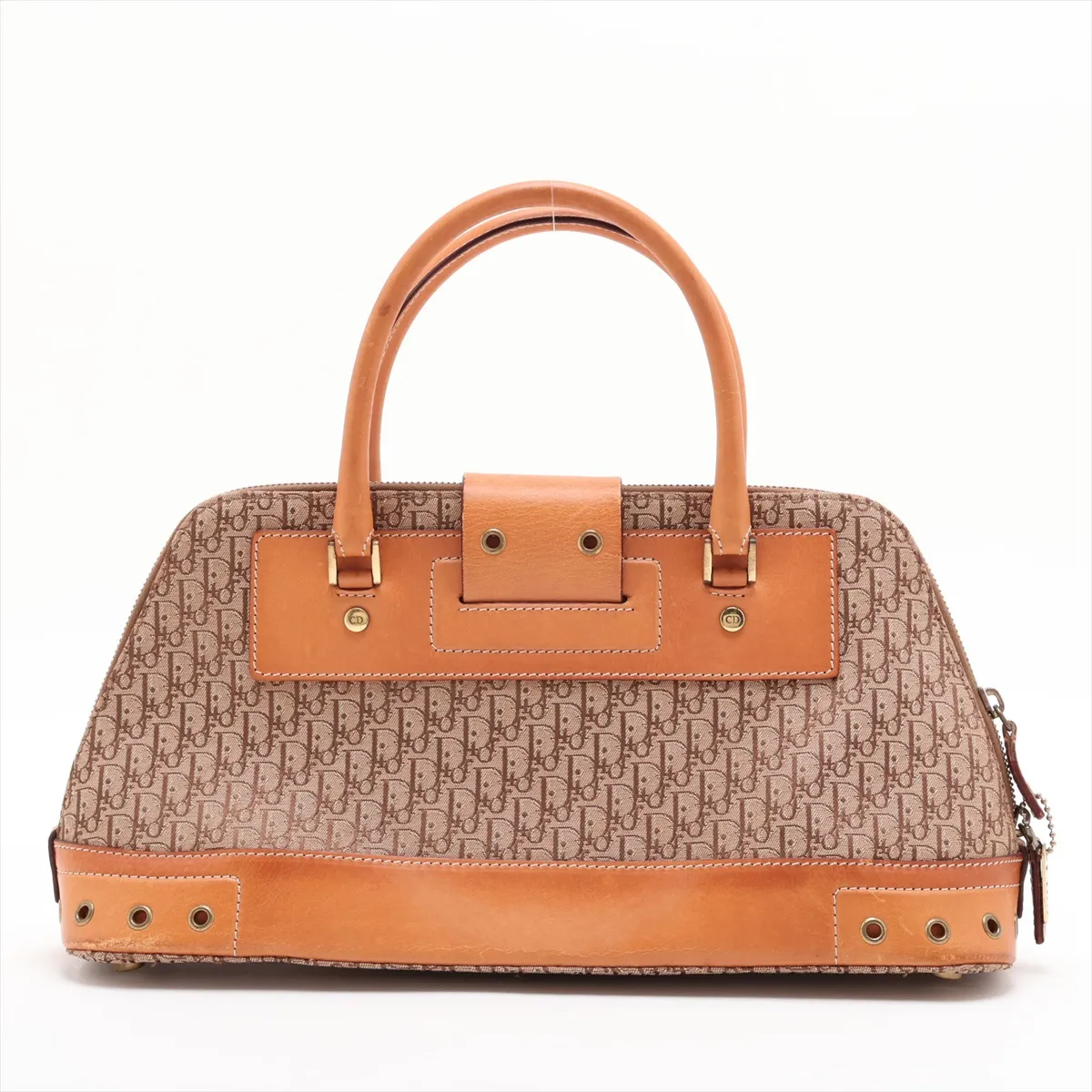 Street Chic Canvas x Leather Handbag, Brown — view 2