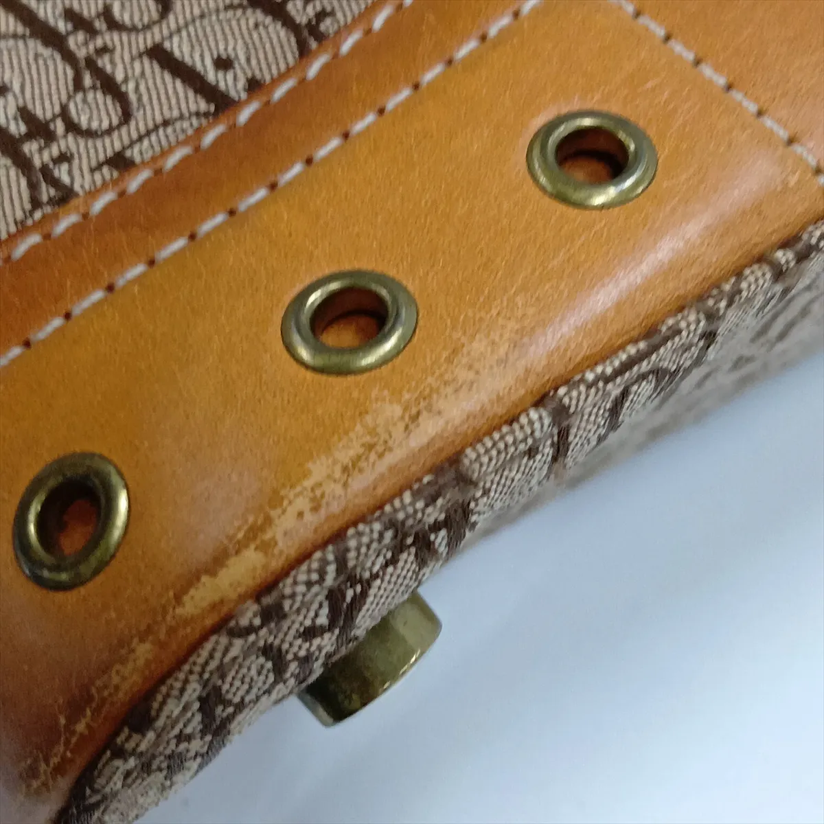 Street Chic Canvas x Leather Handbag, Brown — view 11