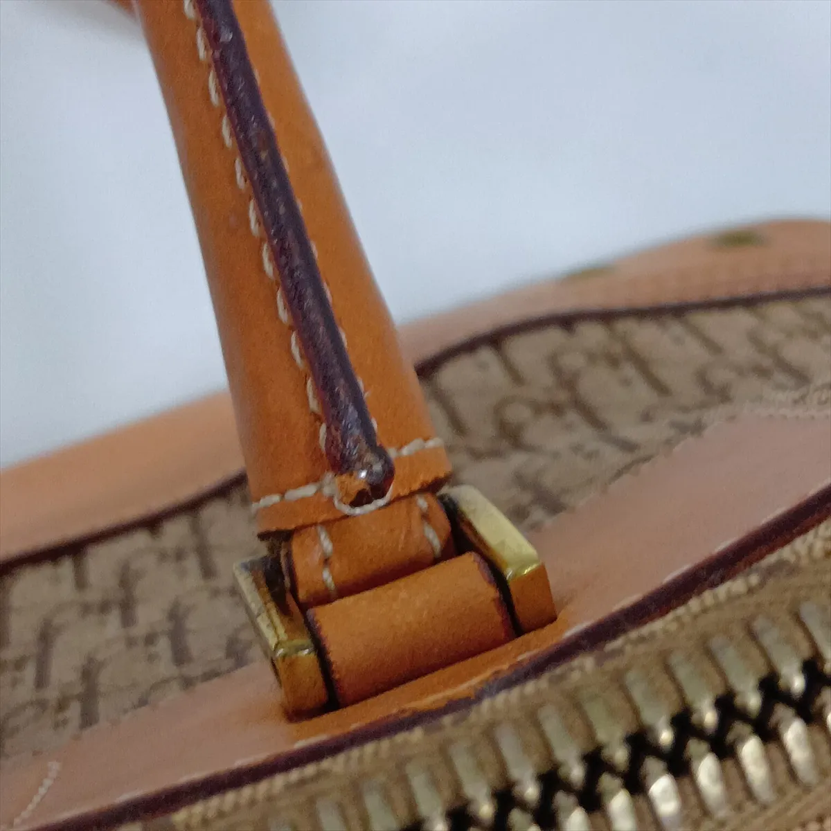 Street Chic Canvas x Leather Handbag, Brown — view 14