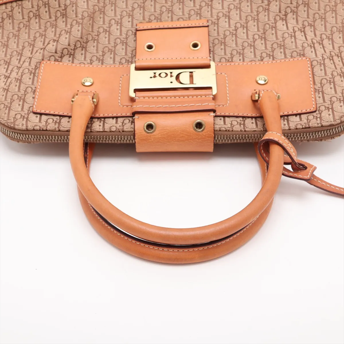 Street Chic Canvas x Leather Handbag, Brown — view 5