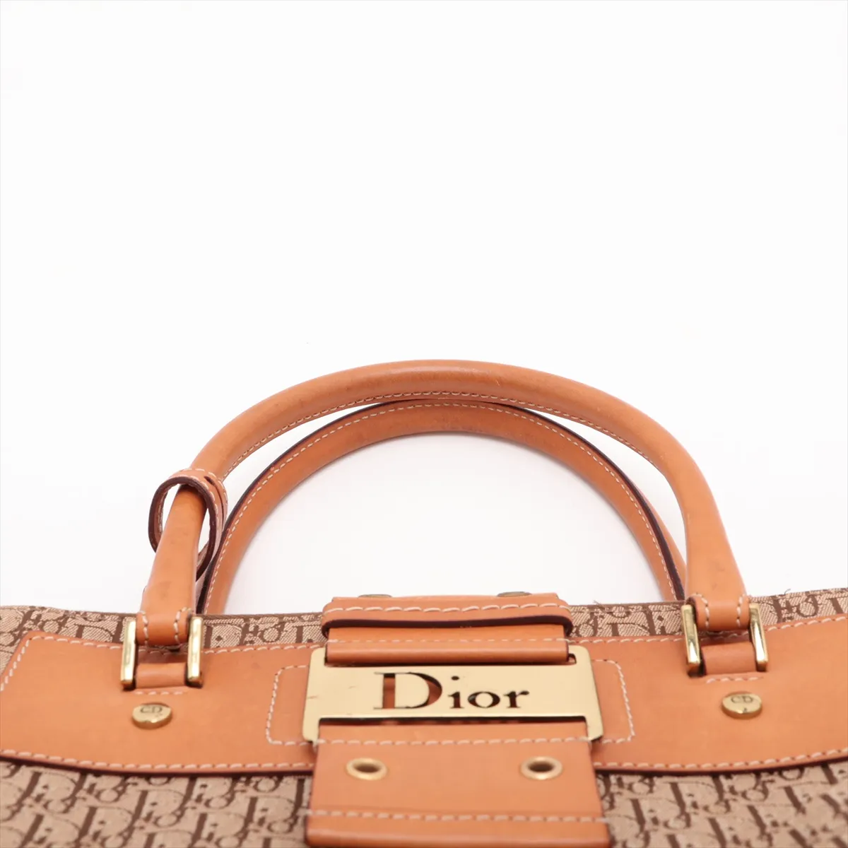 Street Chic Canvas x Leather Handbag, Brown — view 6
