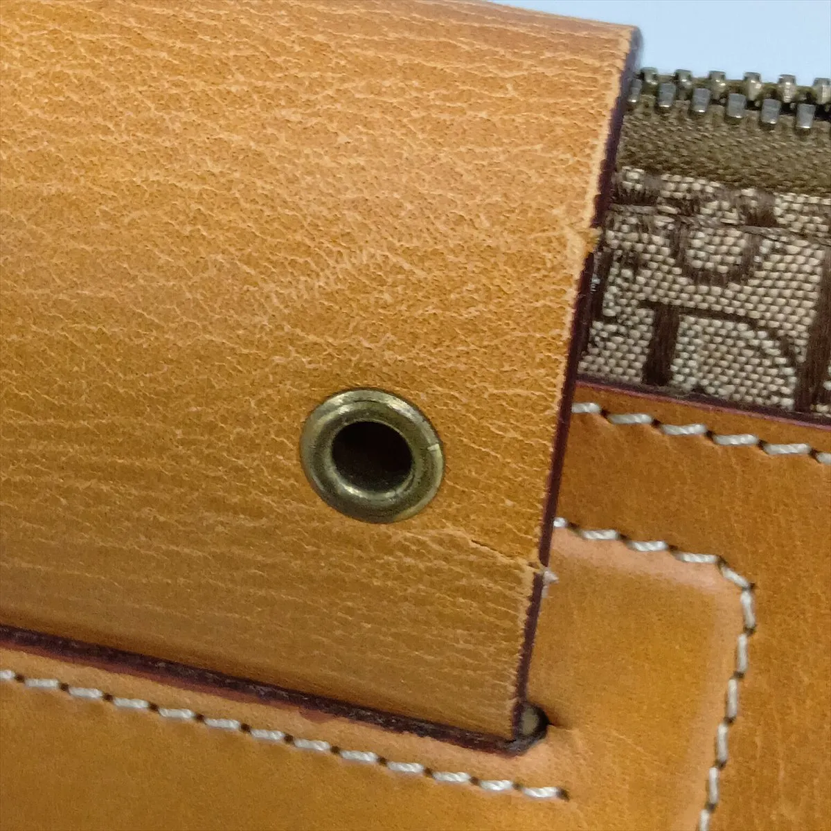 Street Chic Canvas x Leather Handbag, Brown — view 10