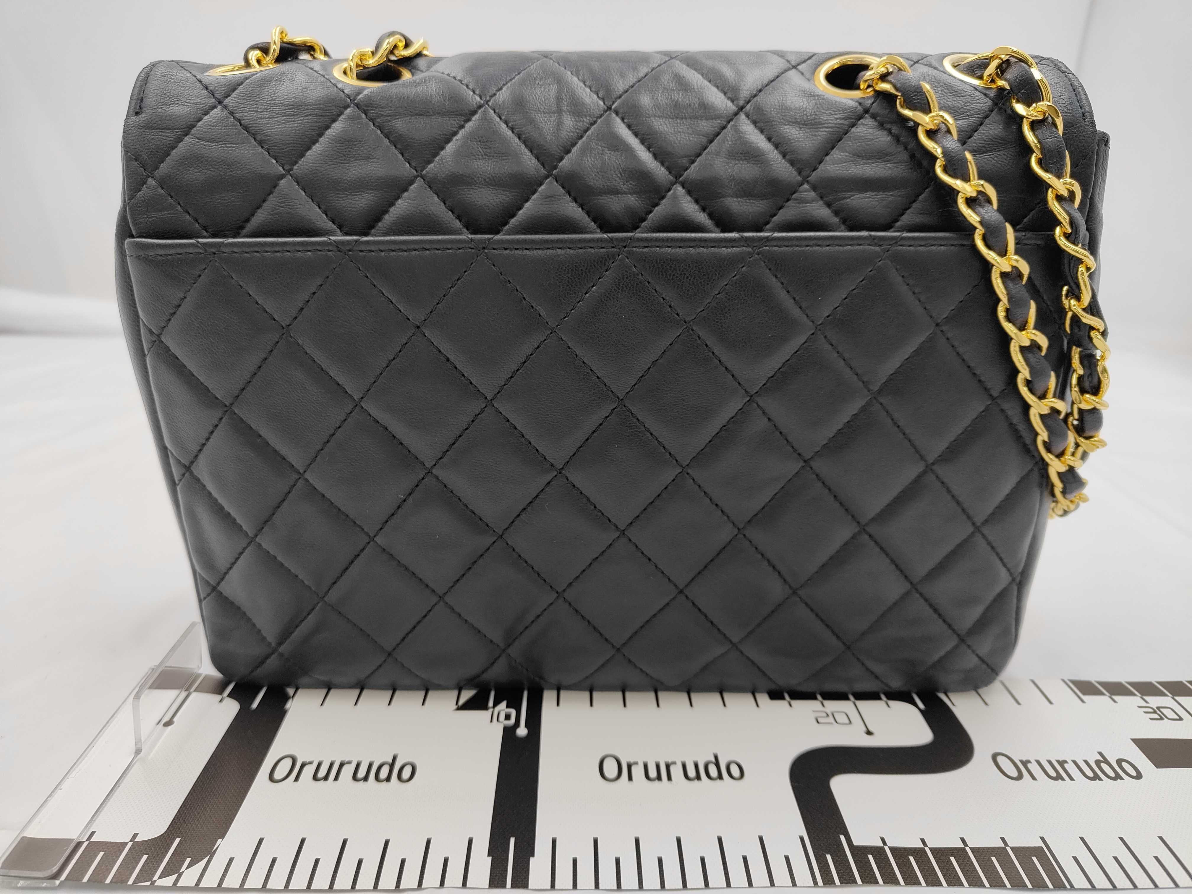 Matelassé Double Chain Shoulder Bag, Navy — view 2