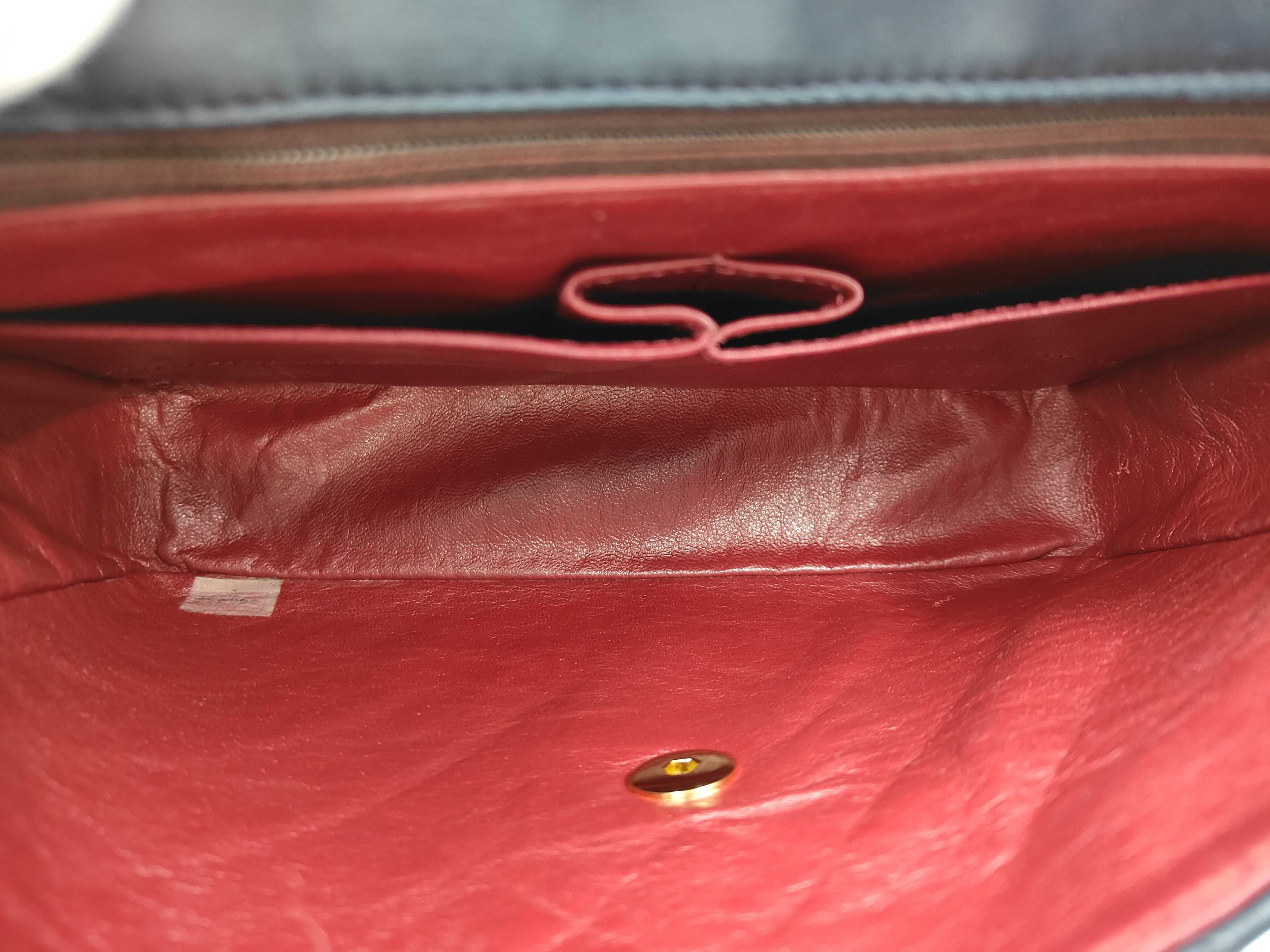 Matelassé Double Chain Shoulder Bag, Navy — view 9
