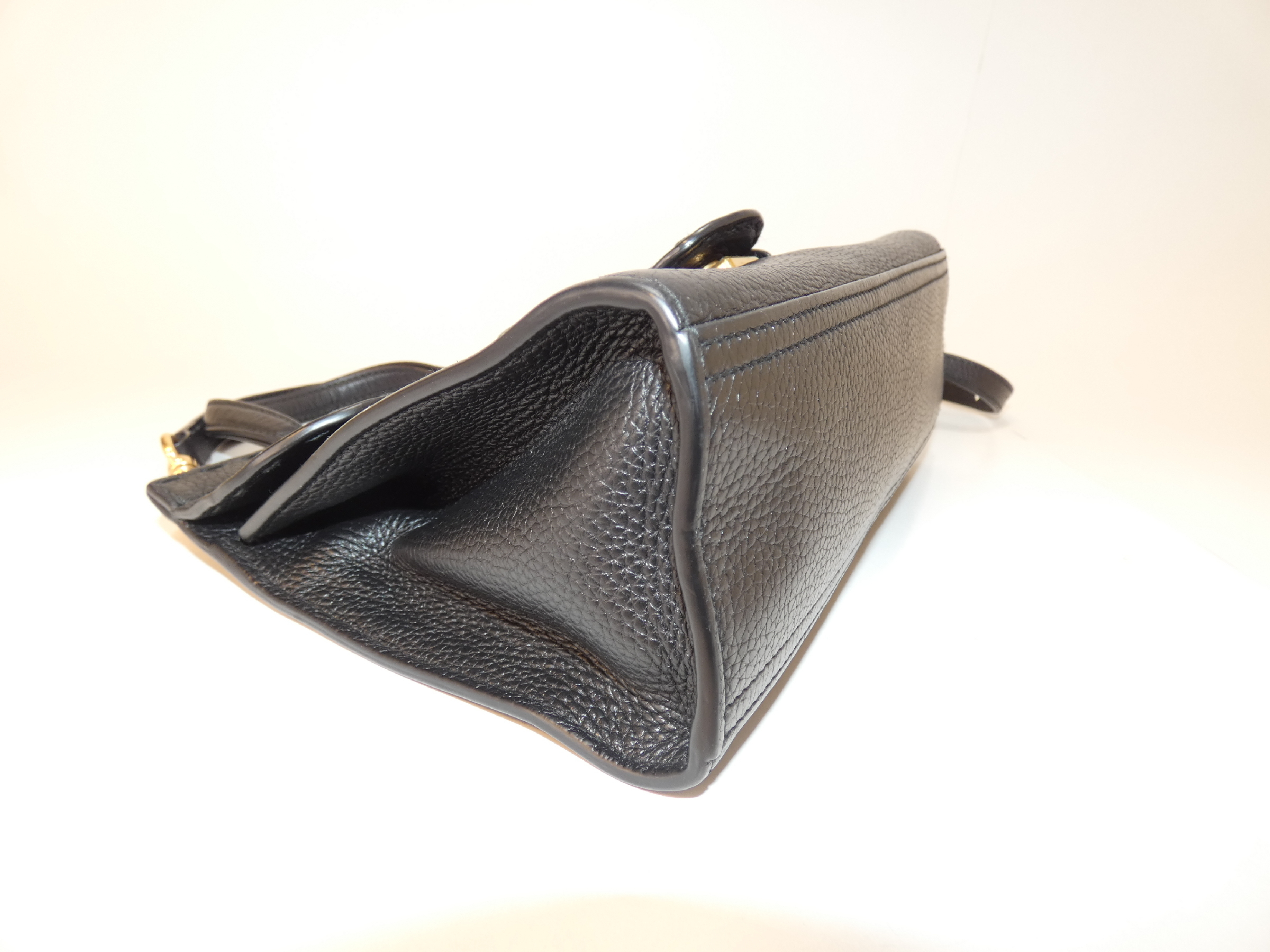 2-way Marmont Black Leather Stitched Handbag — view 6