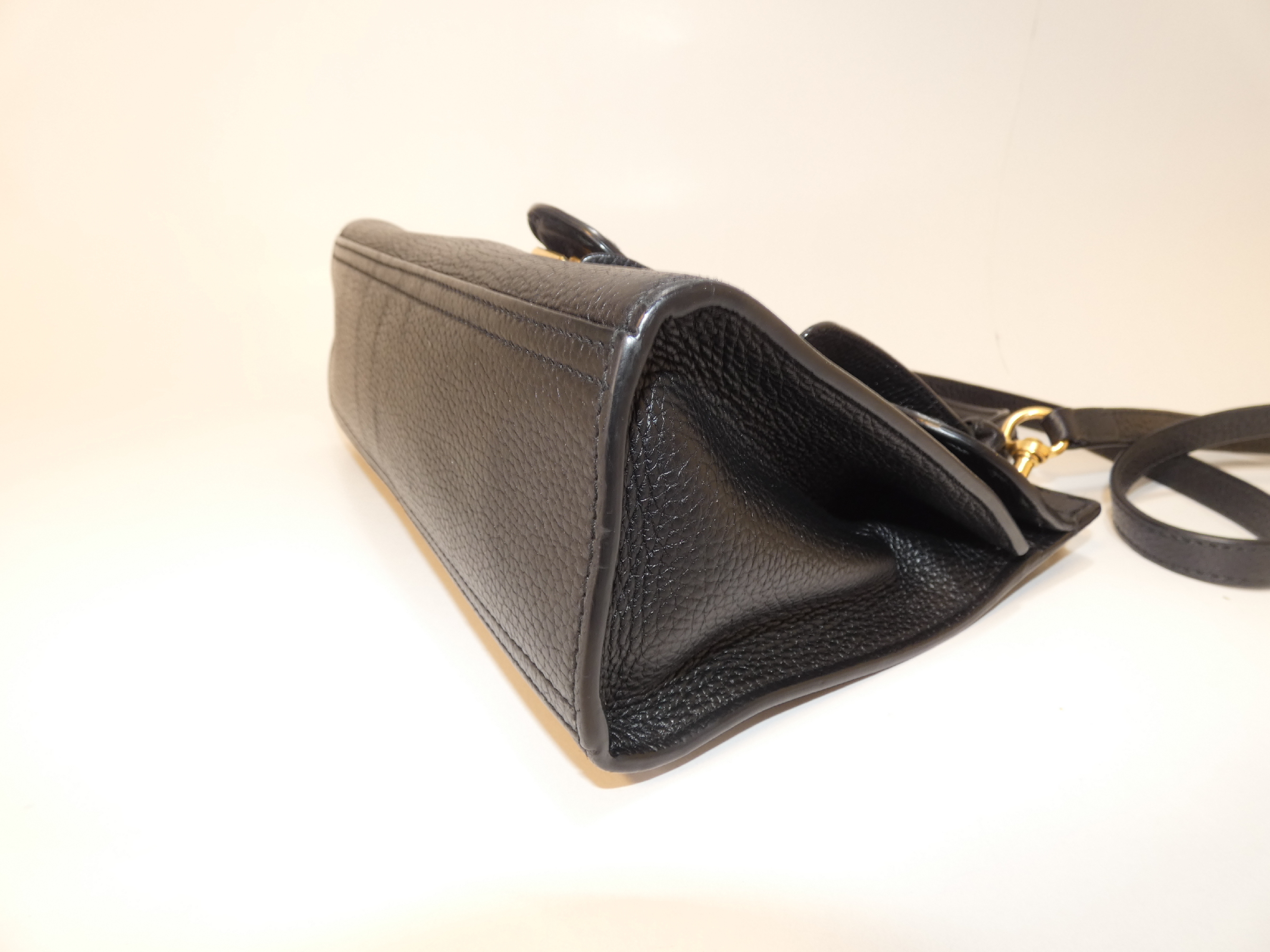 2-way Marmont Black Leather Stitched Handbag — view 7