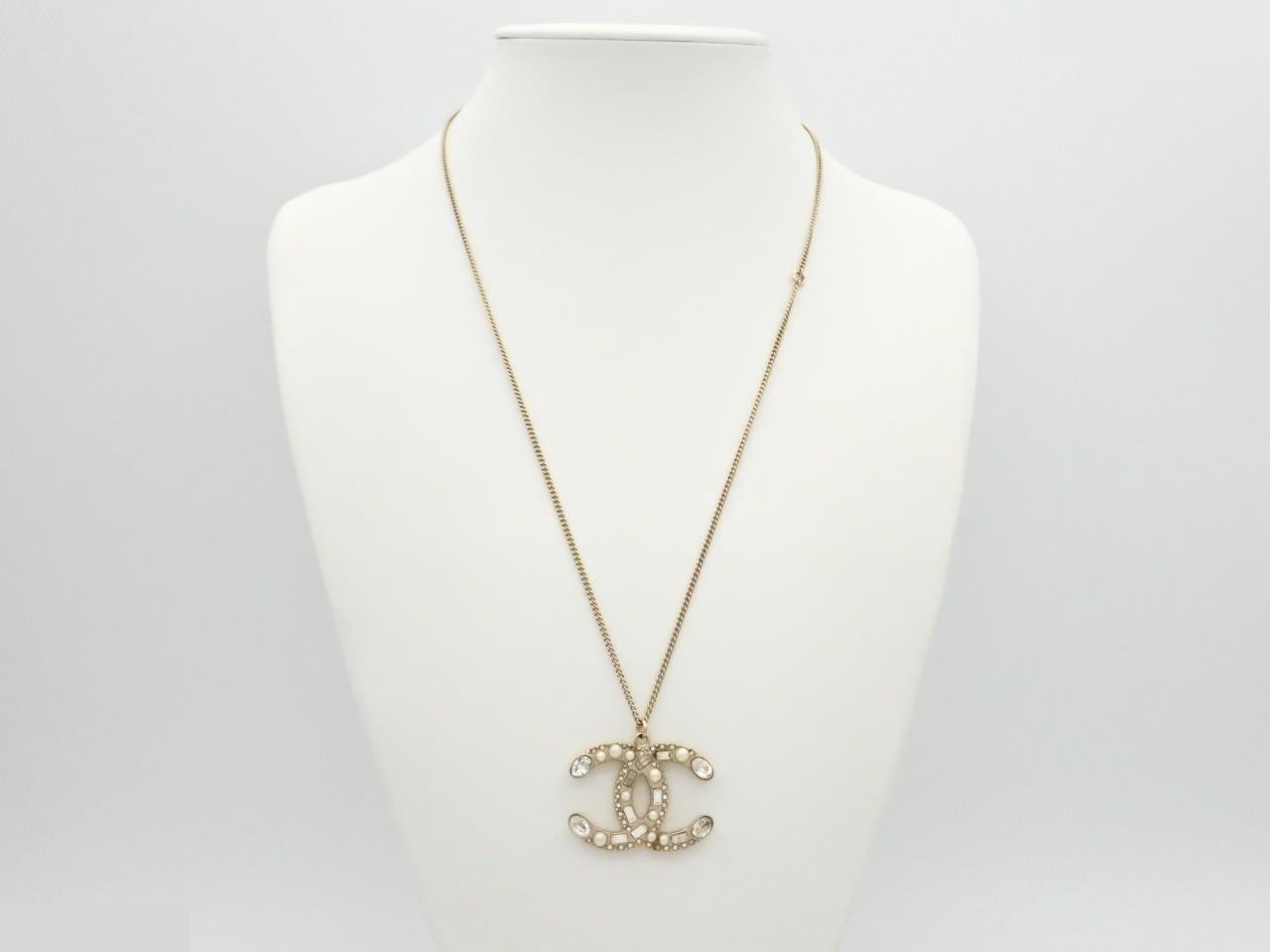 Cocomark Pearl Rhinestone Reversible Necklace Chain Approx. 60cm — view 3