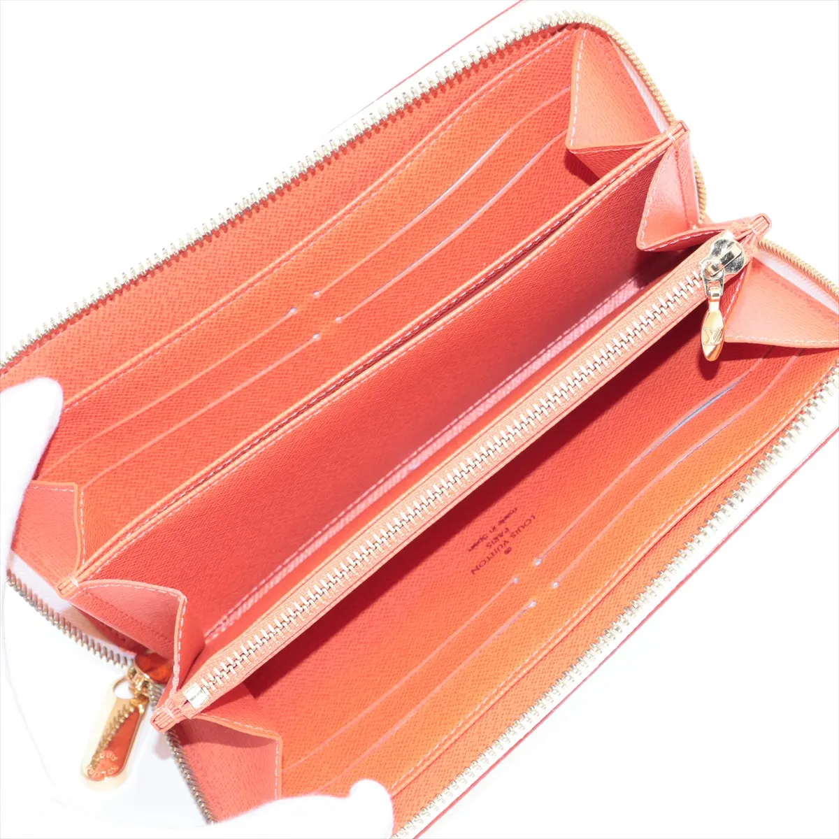 Multicolor Zippy Wallet M60274 CA4102 White x Orange Round Zip Wallet — view 3
