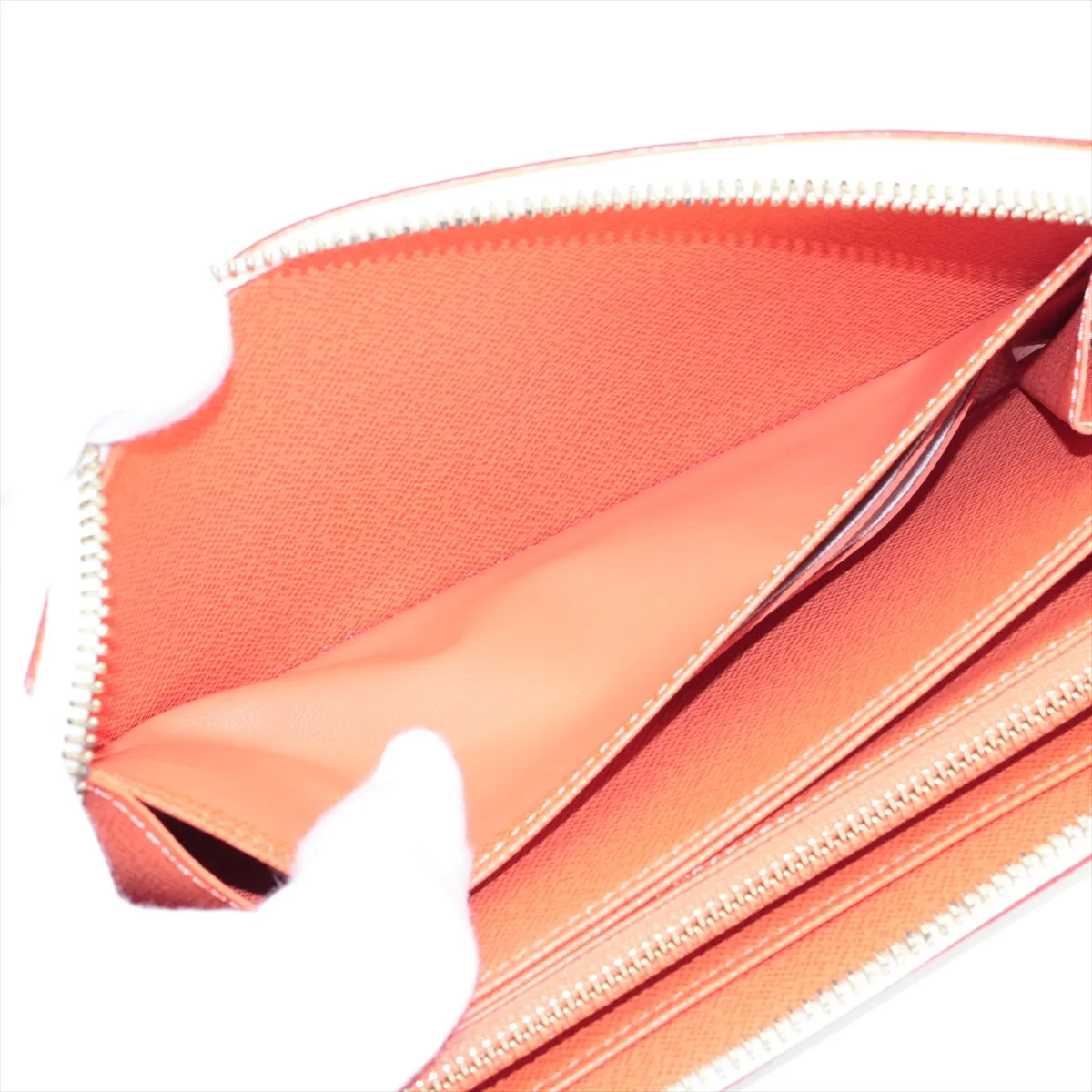 Multicolor Zippy Wallet M60274 CA4102 White x Orange Round Zip Wallet — view 4