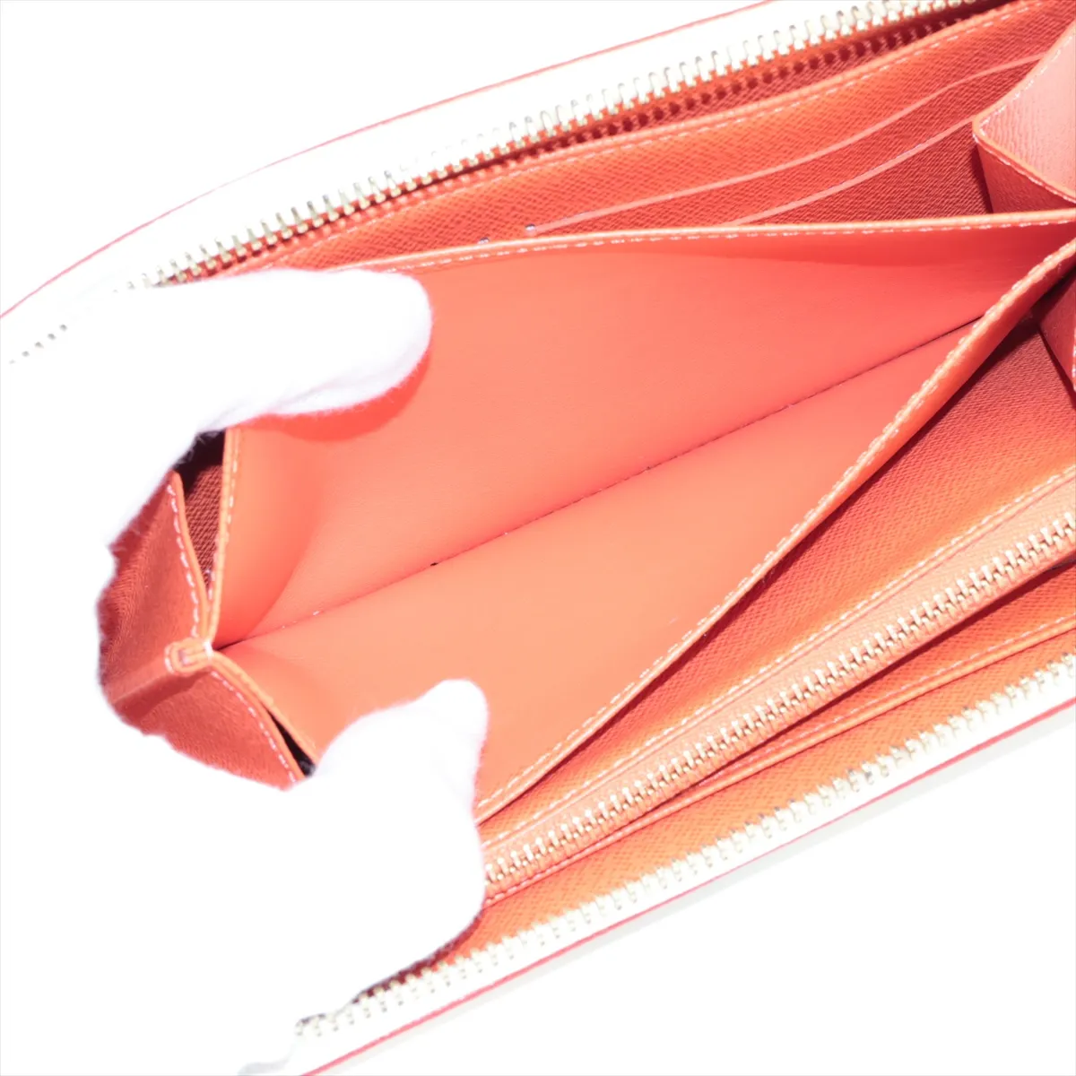 Multicolor Zippy Wallet M60274 CA4102 White x Orange Round Zip Wallet — view 6