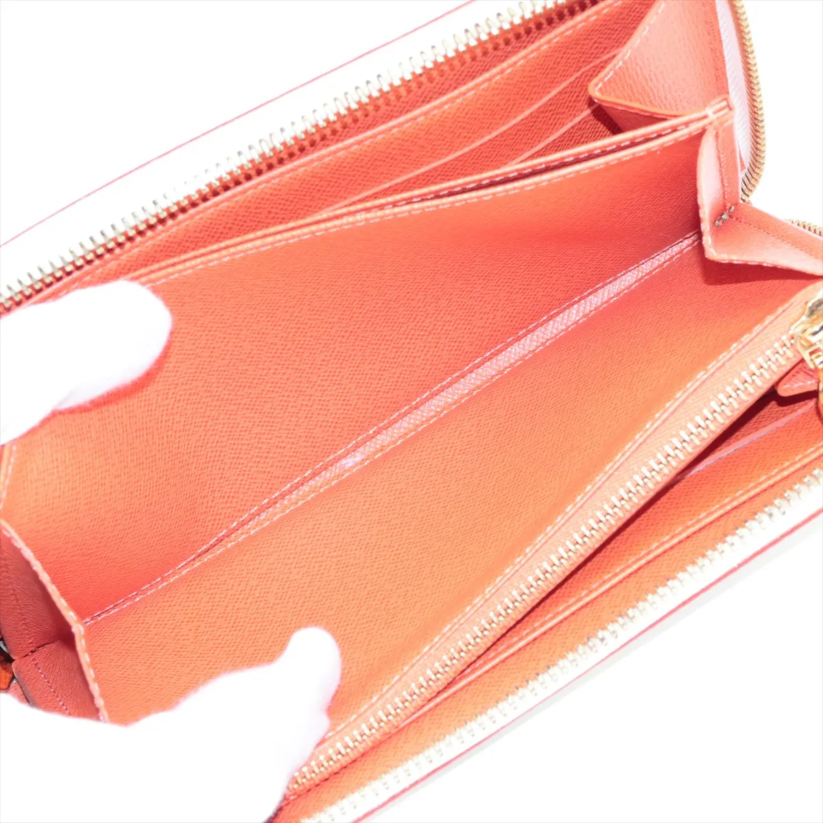 Multicolor Zippy Wallet M60274 CA4102 White x Orange Round Zip Wallet — view 7