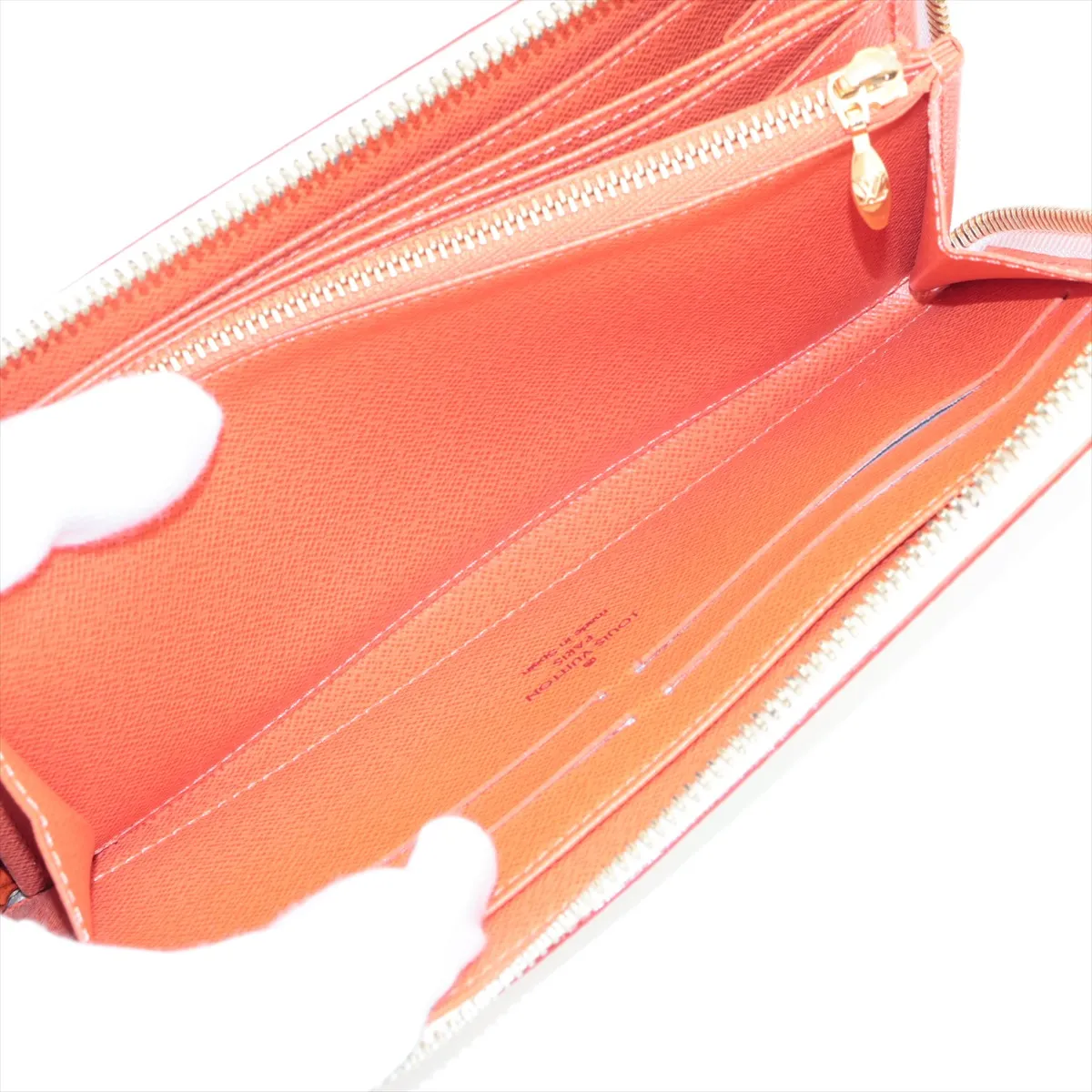 Multicolor Zippy Wallet M60274 CA4102 White x Orange Round Zip Wallet — view 8