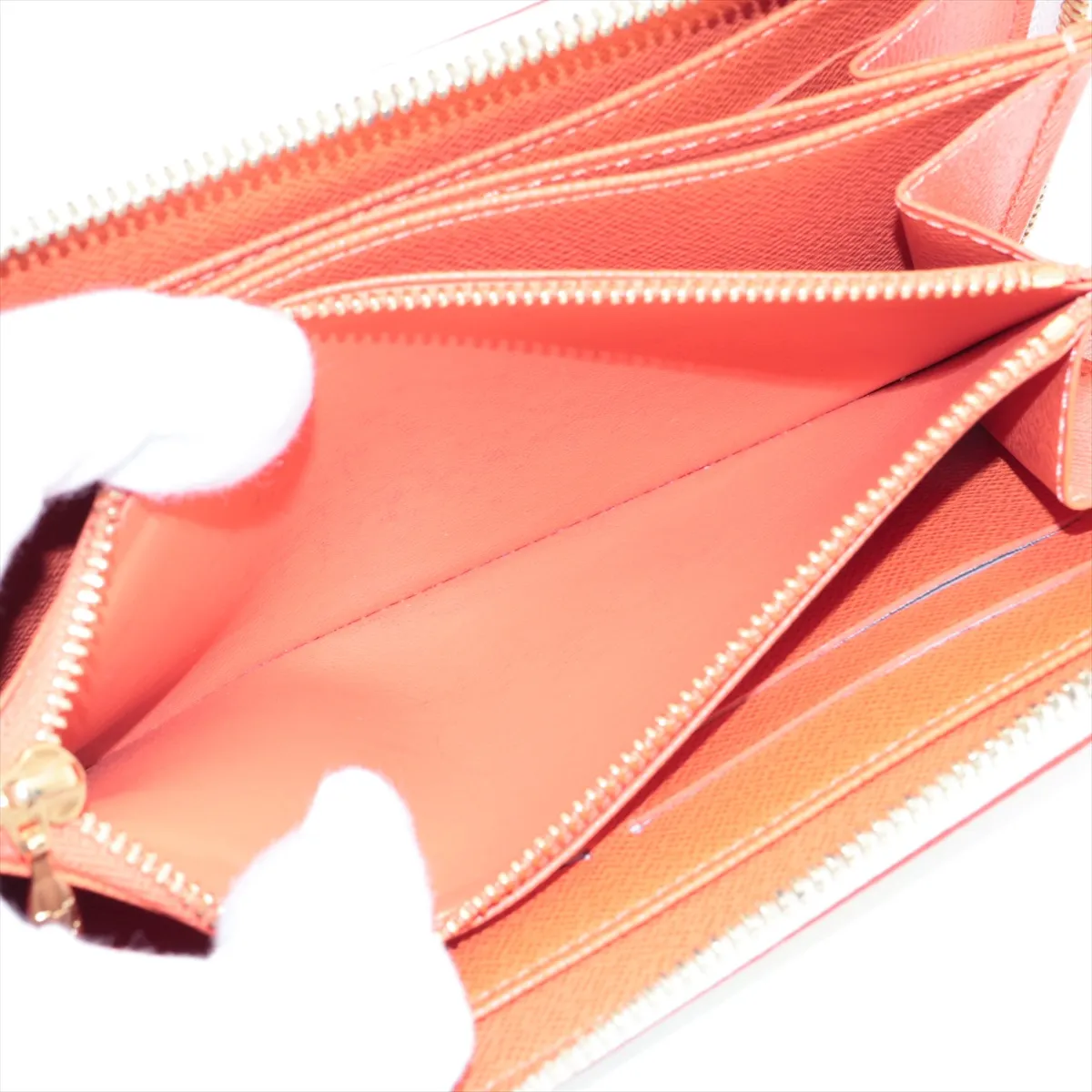 Multicolor Zippy Wallet M60274 CA4102 White x Orange Round Zip Wallet — view 10