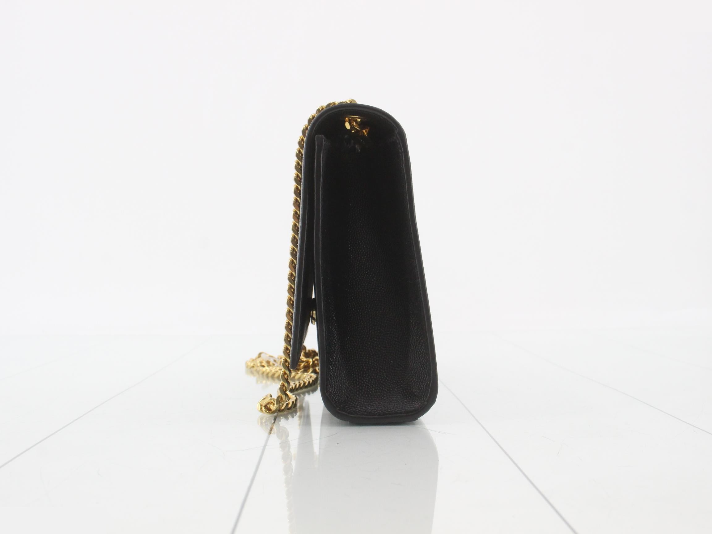 Classic Kate Leather Chain Shoulder Bag, Black — view 3