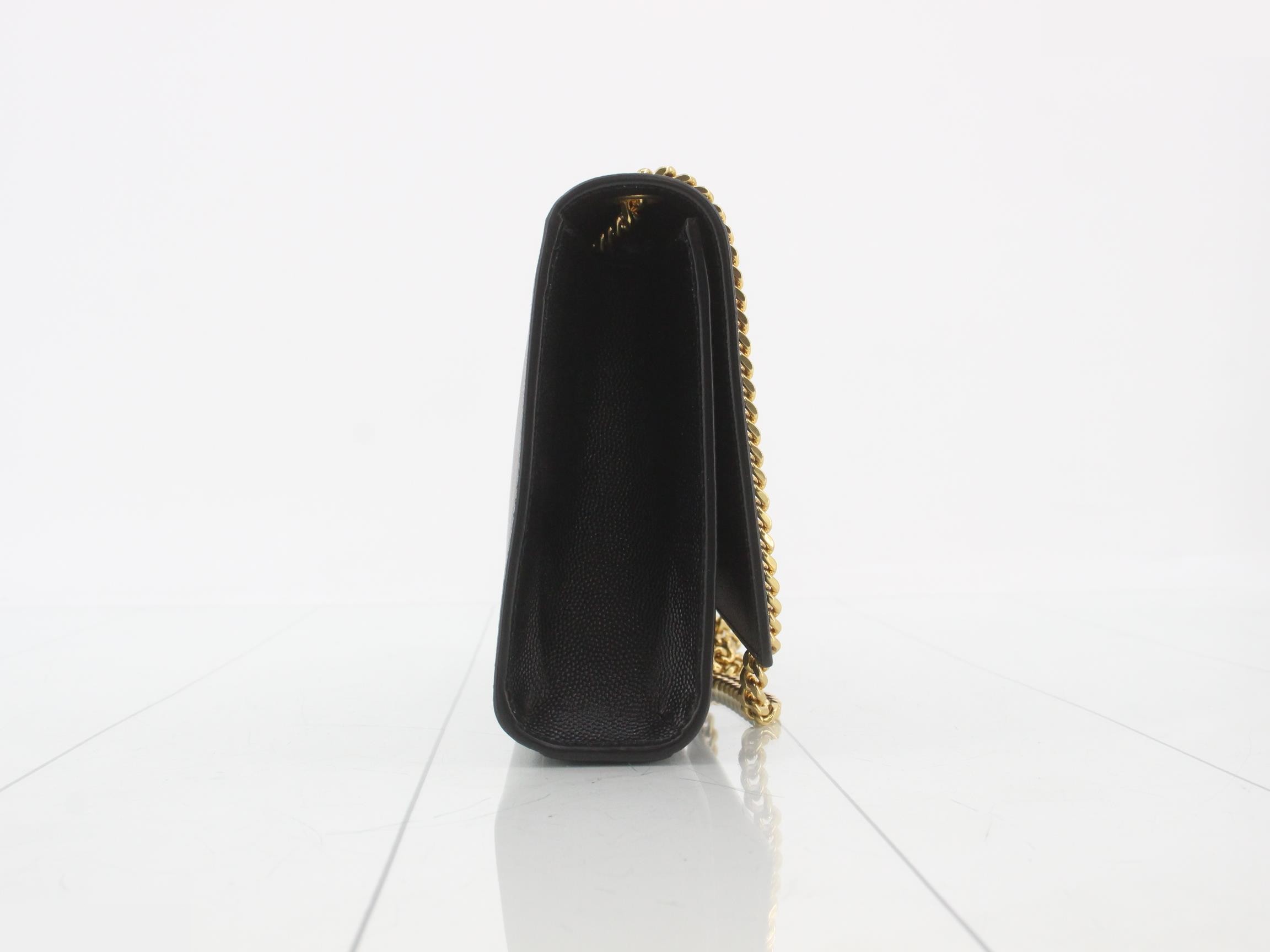 Classic Kate Leather Chain Shoulder Bag, Black — view 4