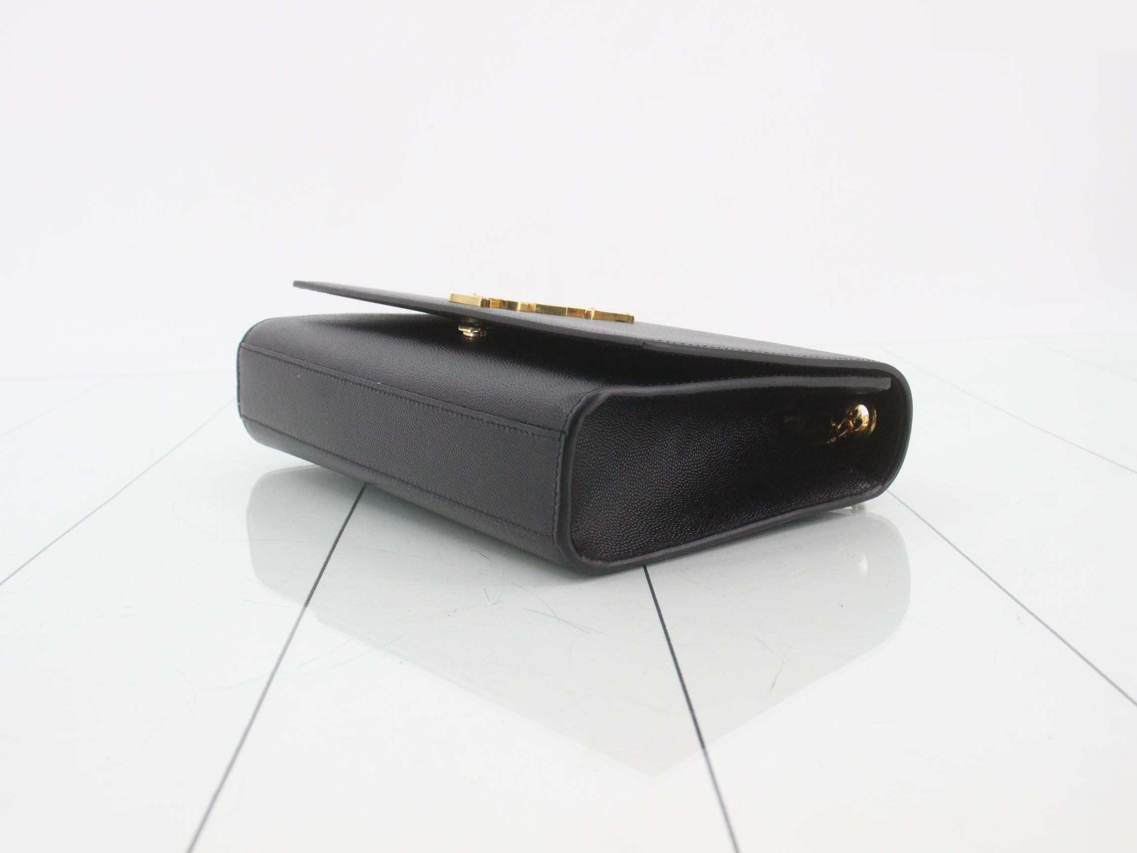 Classic Kate Leather Chain Shoulder Bag, Black — view 6