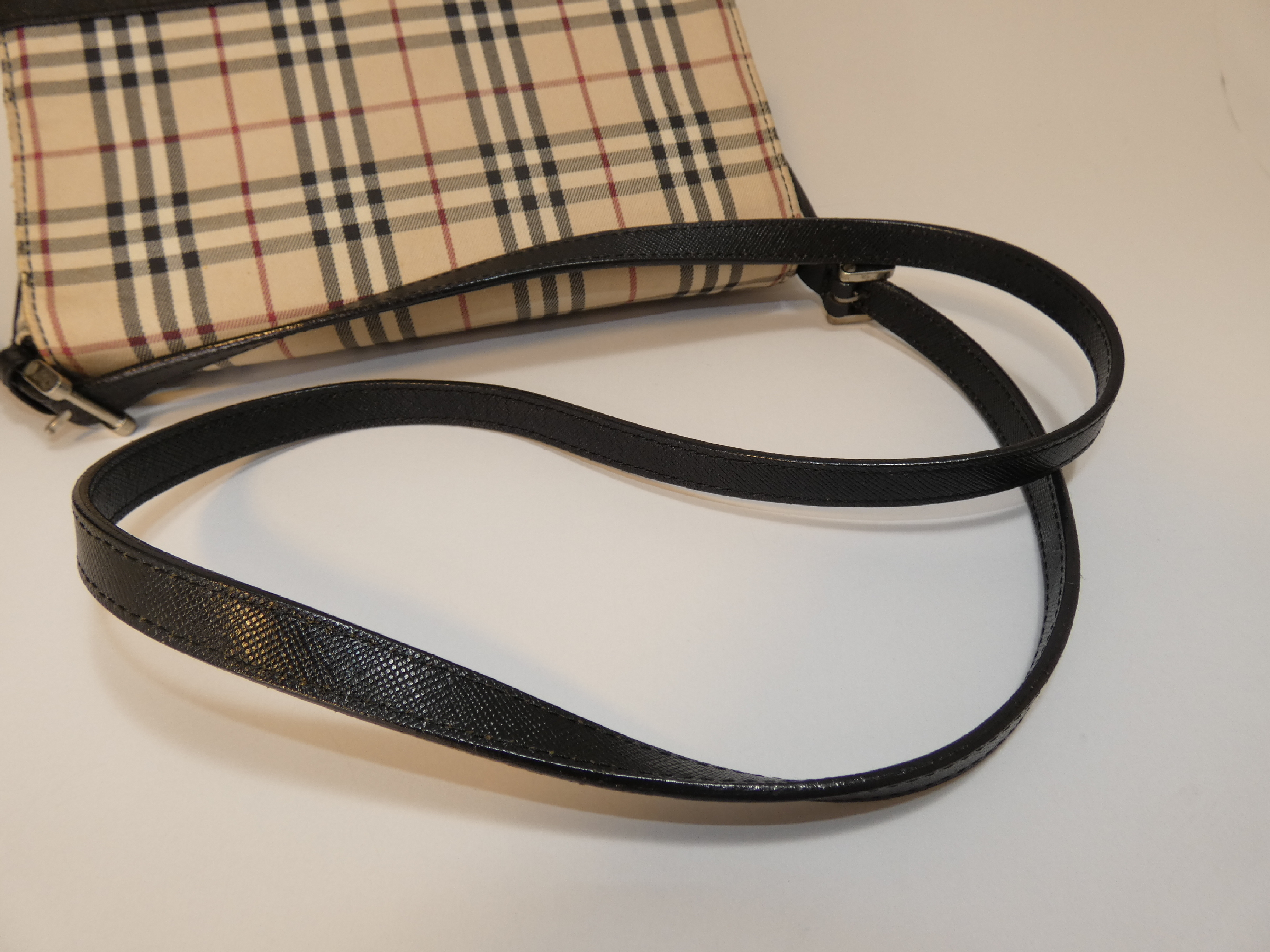 Nova Check Canvas Leather Shoulder Bag — view 4