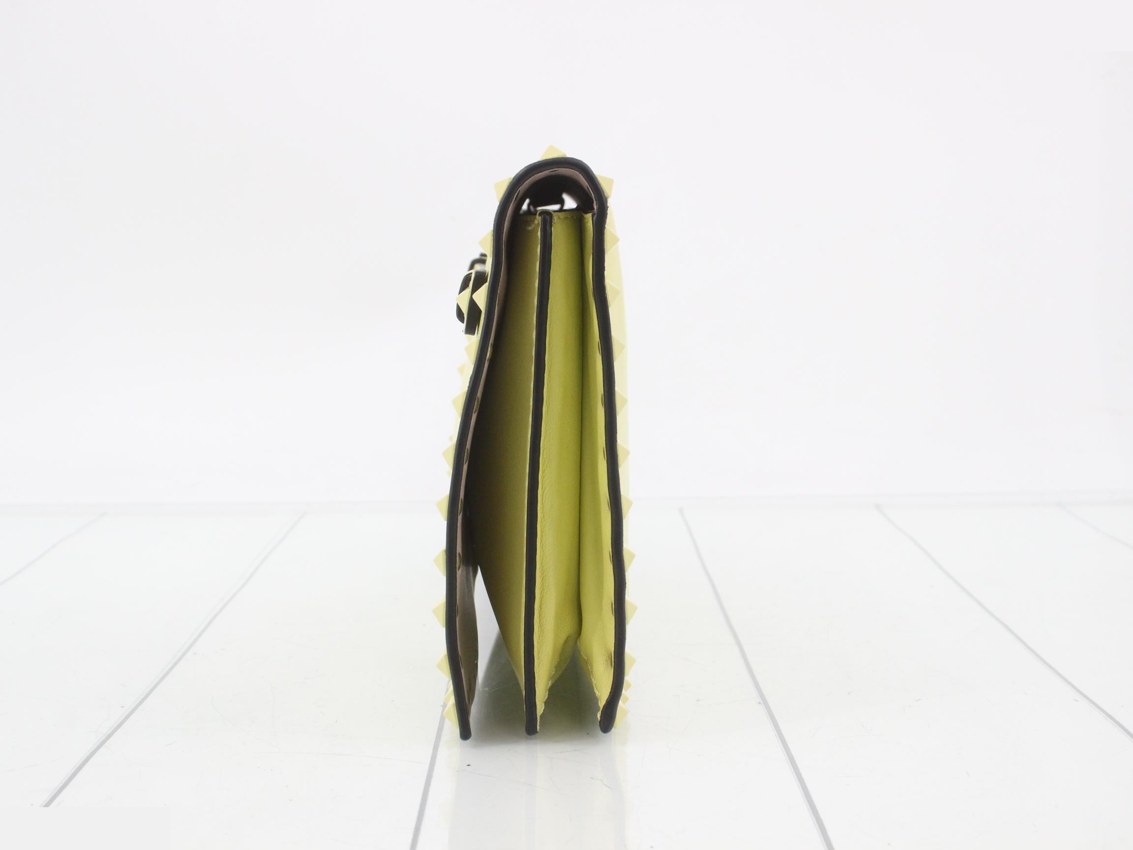 clutch bag leather yellow — view 4