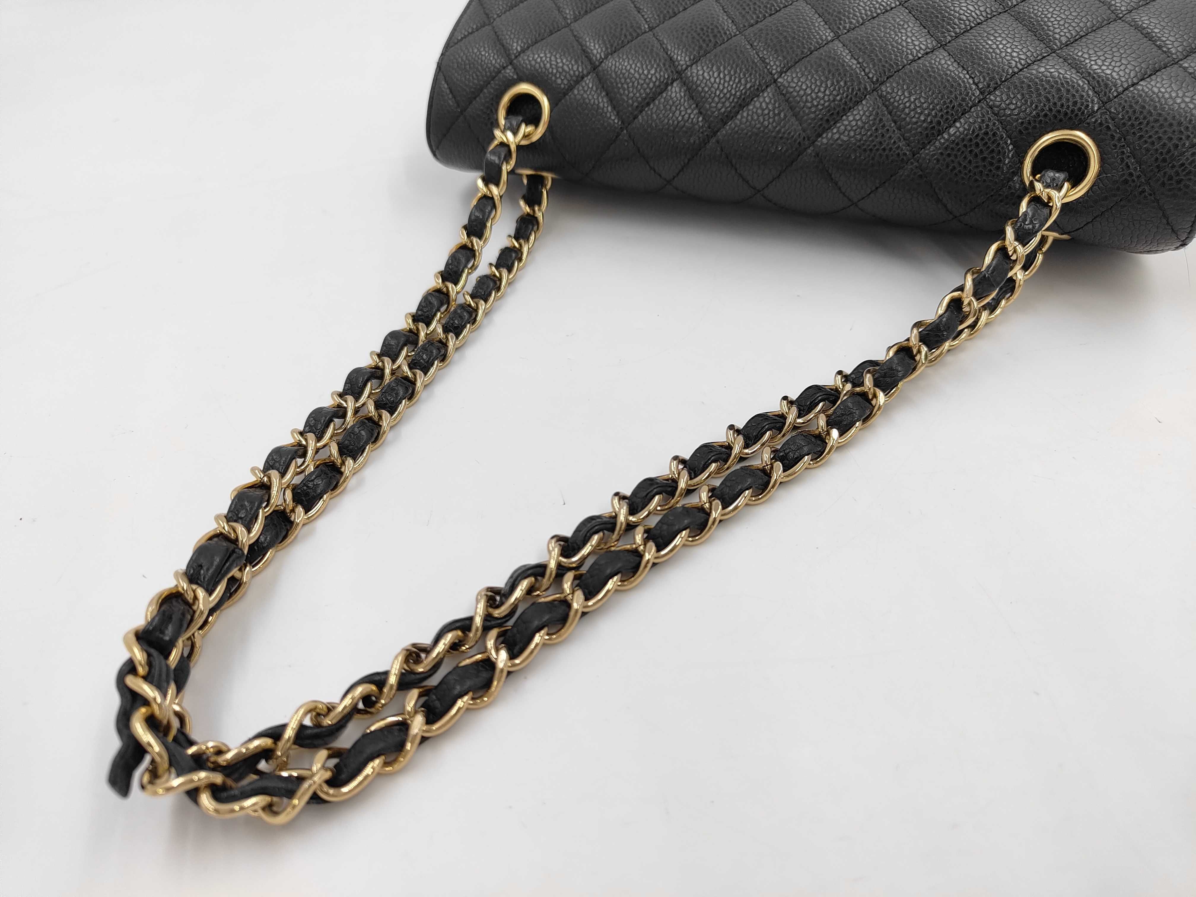 Double Flap Matelasse Caviar Skin Shoulder Bag — view 3