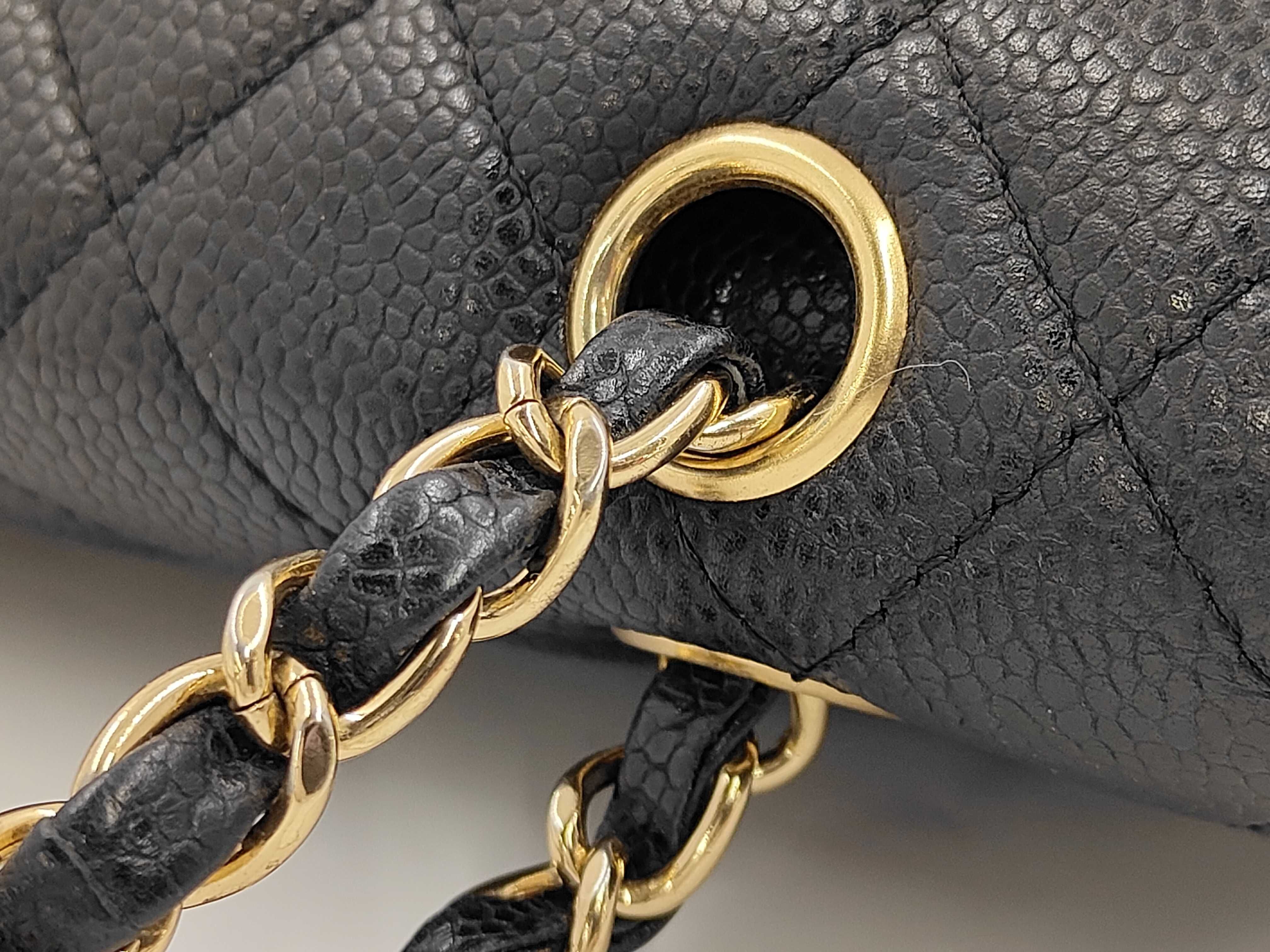 Double Flap Matelasse Caviar Skin Shoulder Bag — view 5