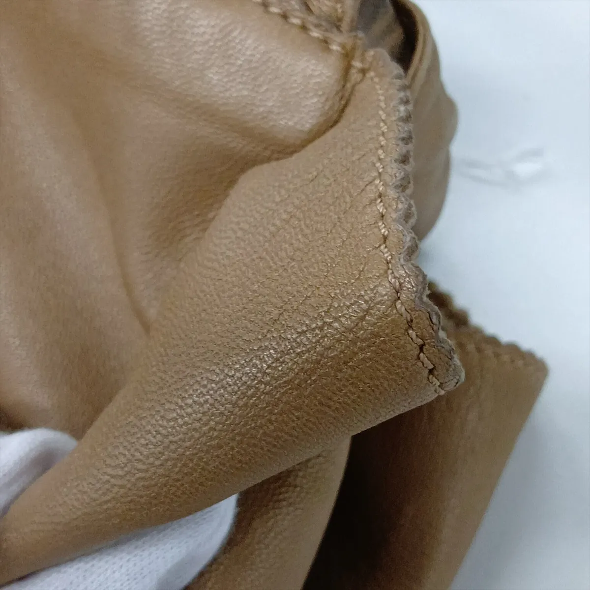 Nappa Aire Leather Handbag, Brown — view 14