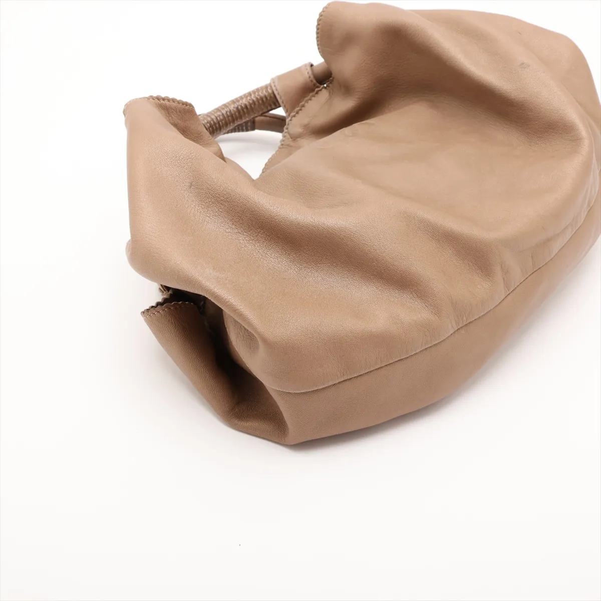 Nappa Aire Leather Handbag, Brown — view 4