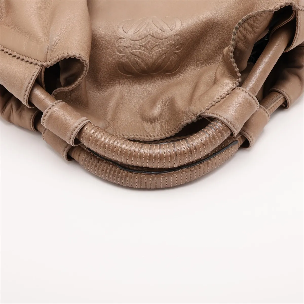Nappa Aire Leather Handbag, Brown — view 5