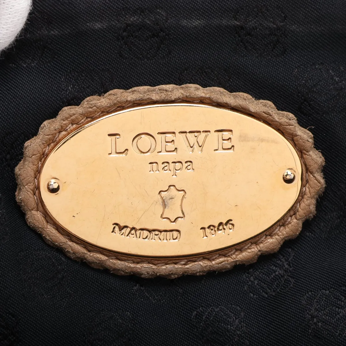 Nappa Aire Leather Handbag, Brown — view 10
