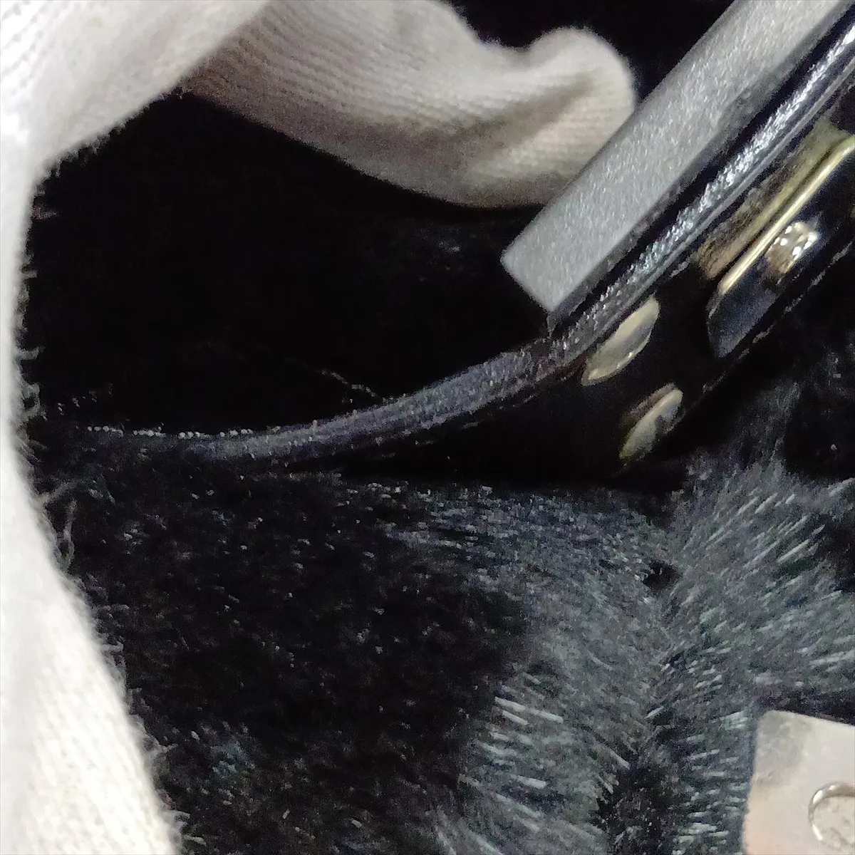 Mamma Bucket Fur and Leather Shoulder Bag, Black — view 14