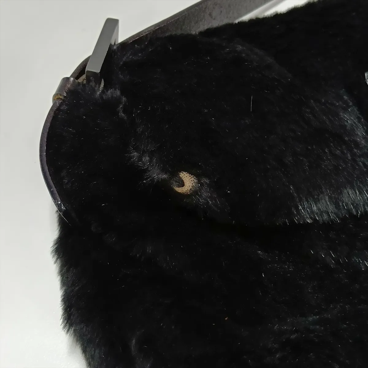 Mamma Bucket Fur and Leather Shoulder Bag, Black — view 10