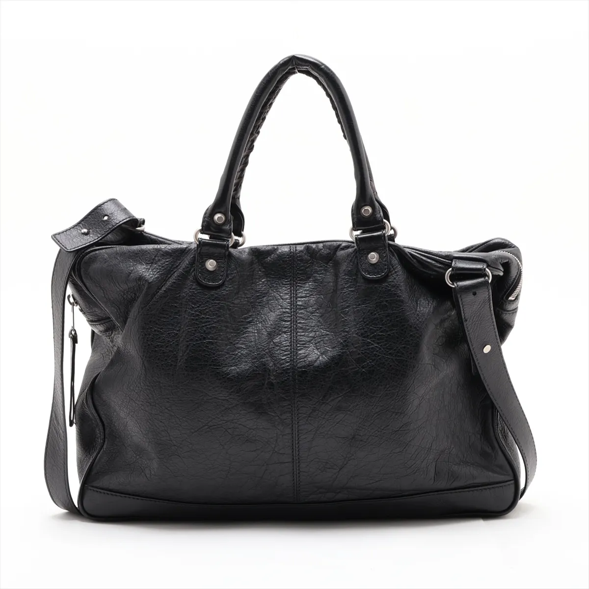 Classic Mini Folder 340134 Leather 2-Way Handbag Black — view 2