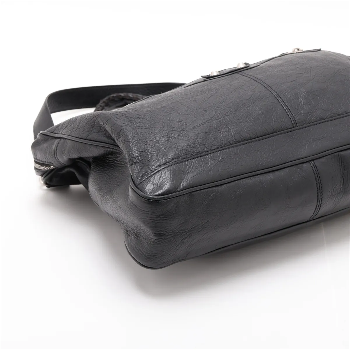 Classic Mini Folder 340134 Leather 2-Way Handbag Black — view 4