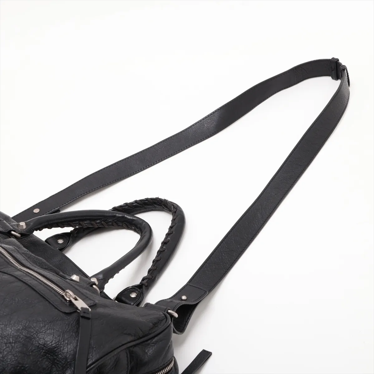 Classic Mini Folder 340134 Leather 2-Way Handbag Black — view 5