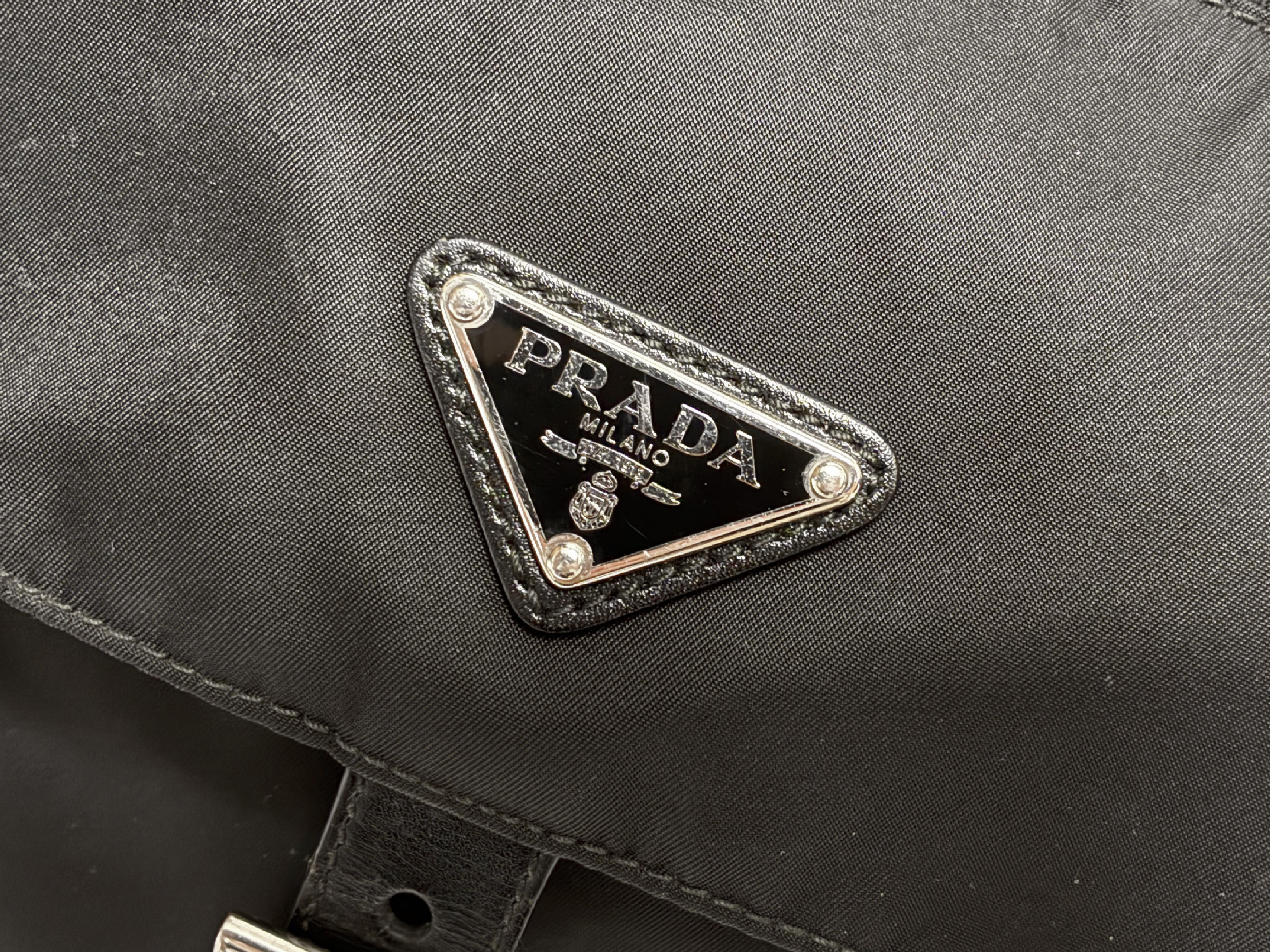 Tessuto Nylon Shoulder Bag, Black — view 5