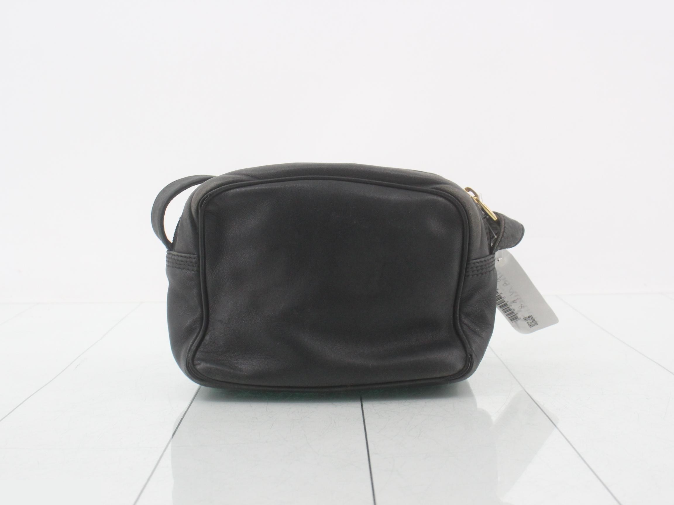 Ostrich Leather Shoulder Bag, Black — view 2