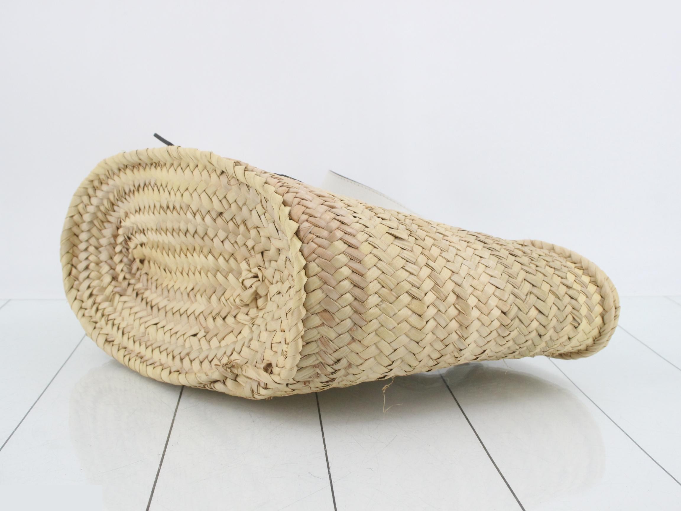 Straw Basket, Small, White — view 6