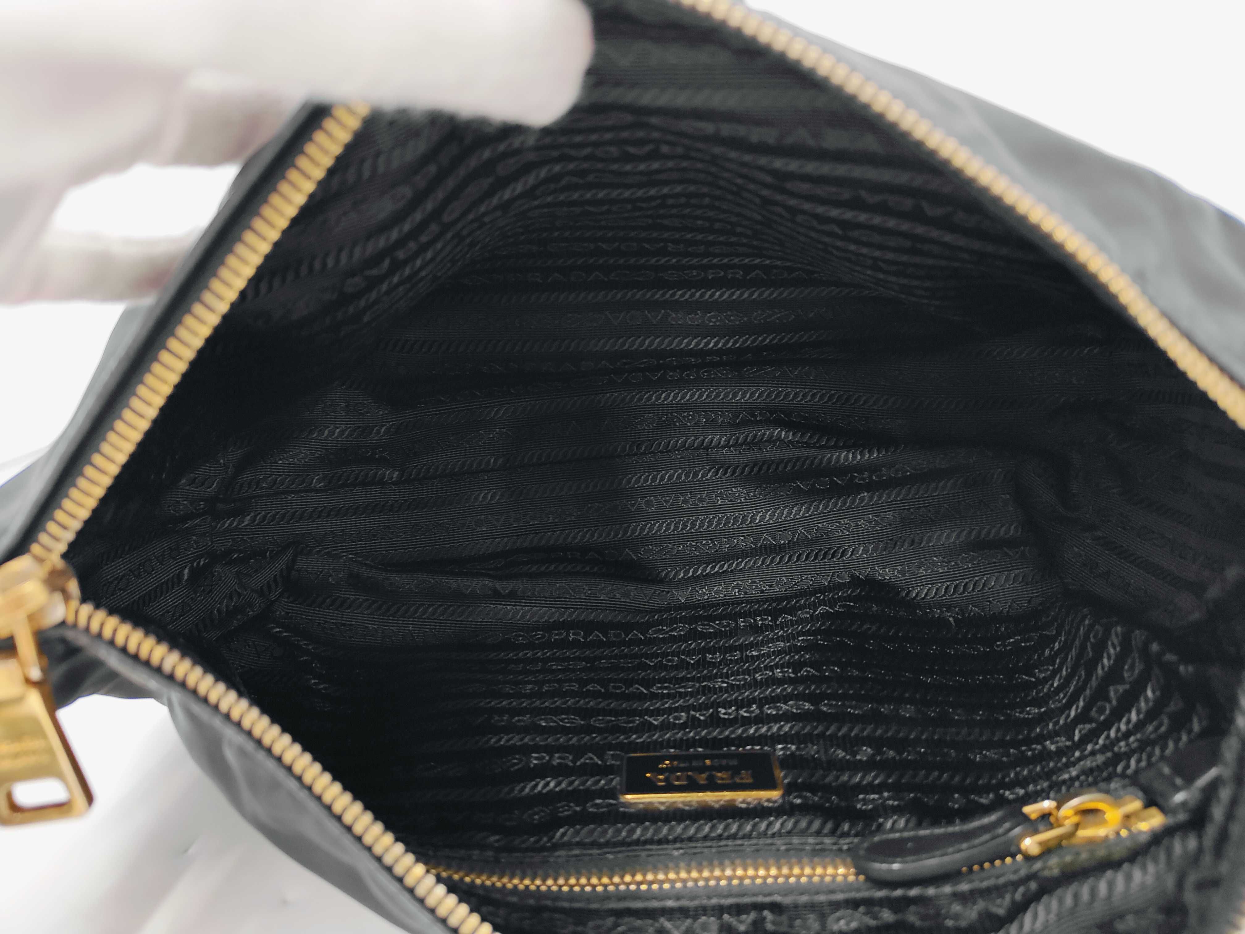 Nylon Shoulder Bag, Black — view 8