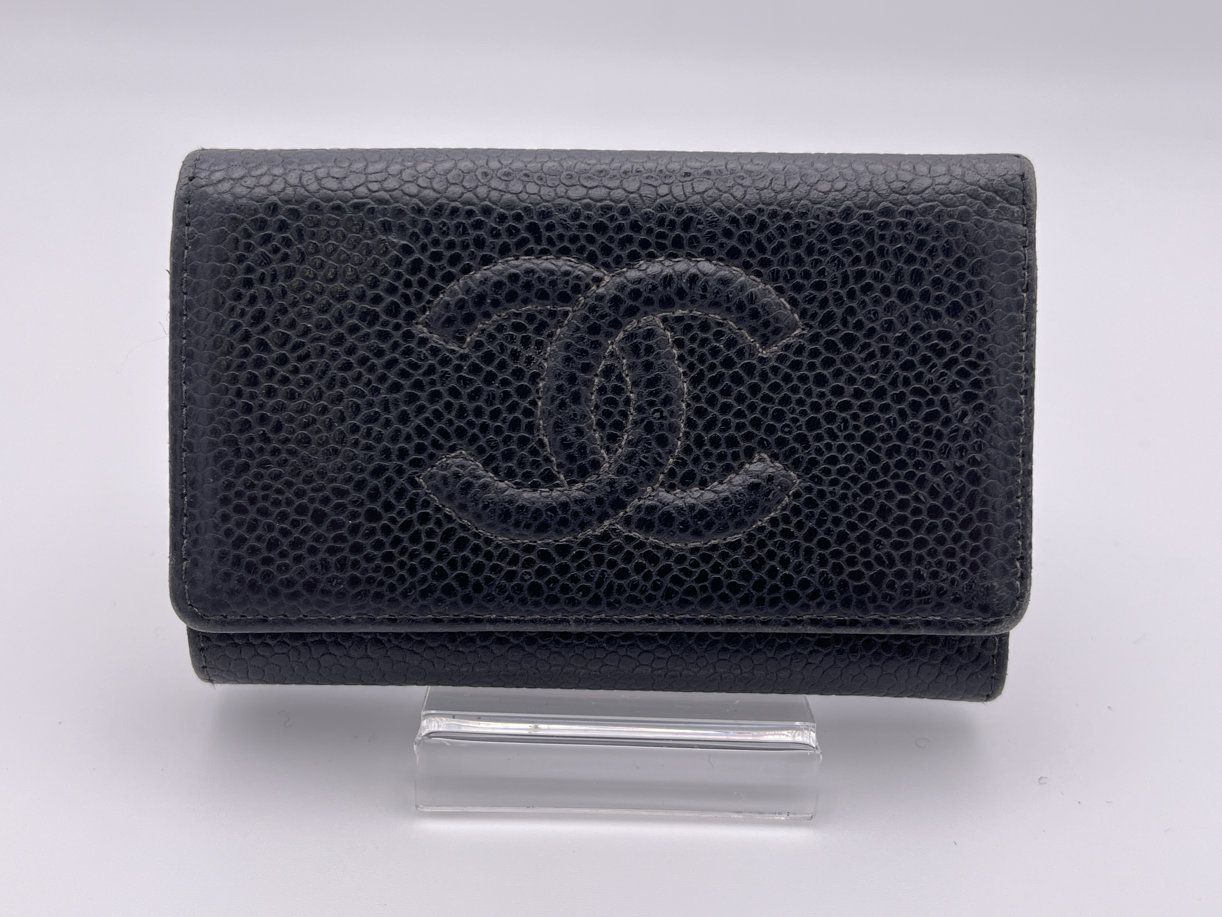 Coco Mark Caviar Skin Key Case/Keychain with Seal